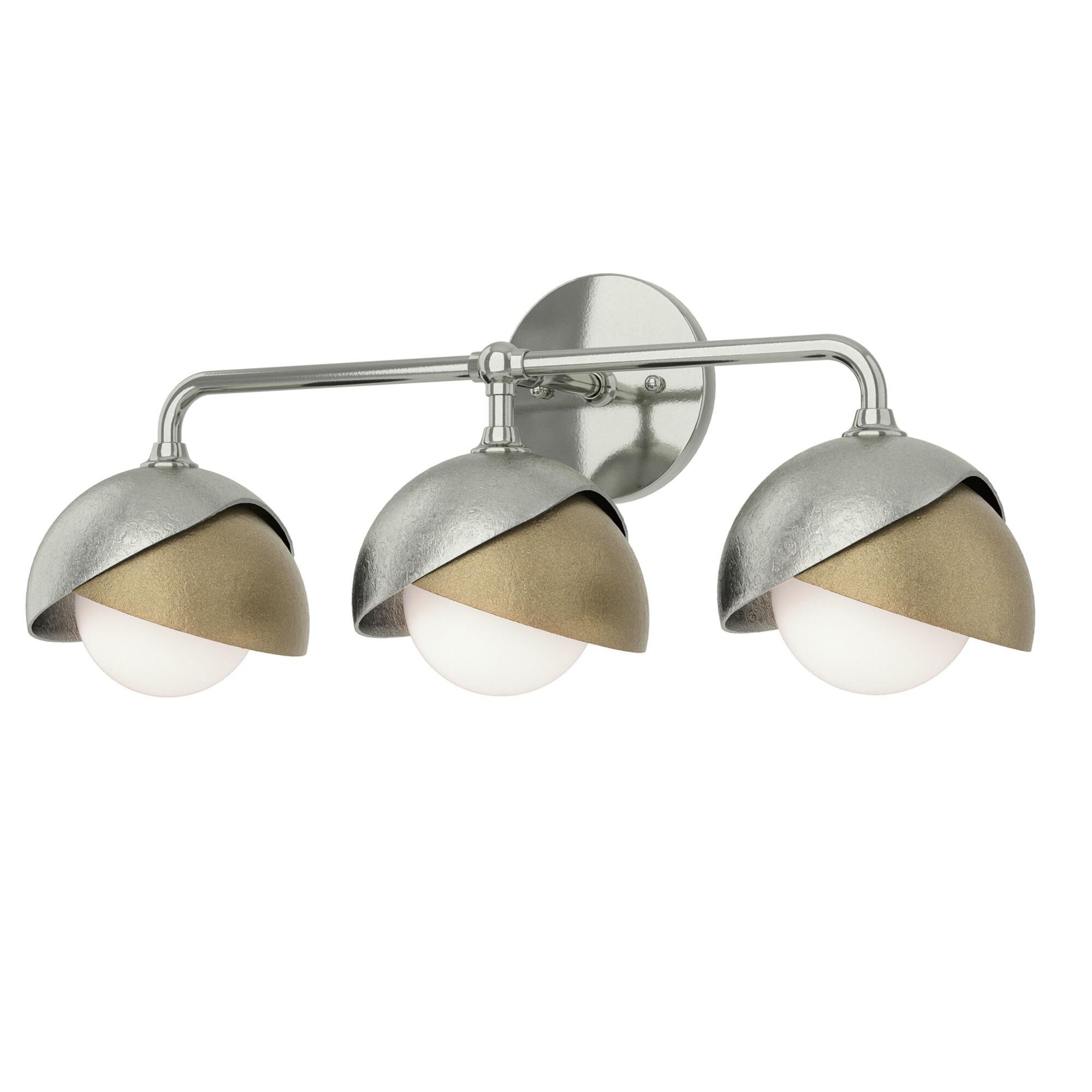 Shown in Sterling finish and Opal glass and Soft Gold accent