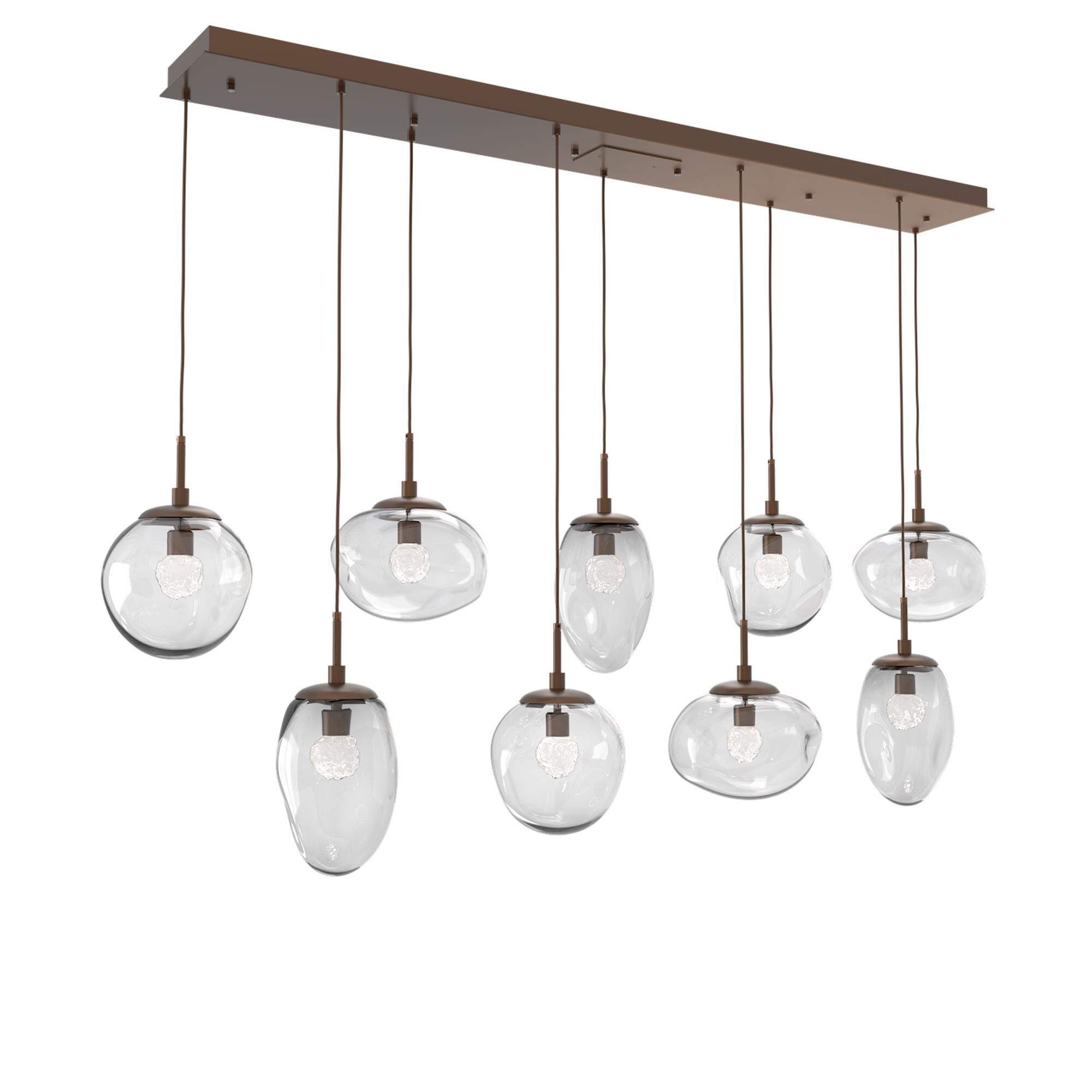 Shown in Burnished Bronze finish and Floret Inner And Clear Outer glass