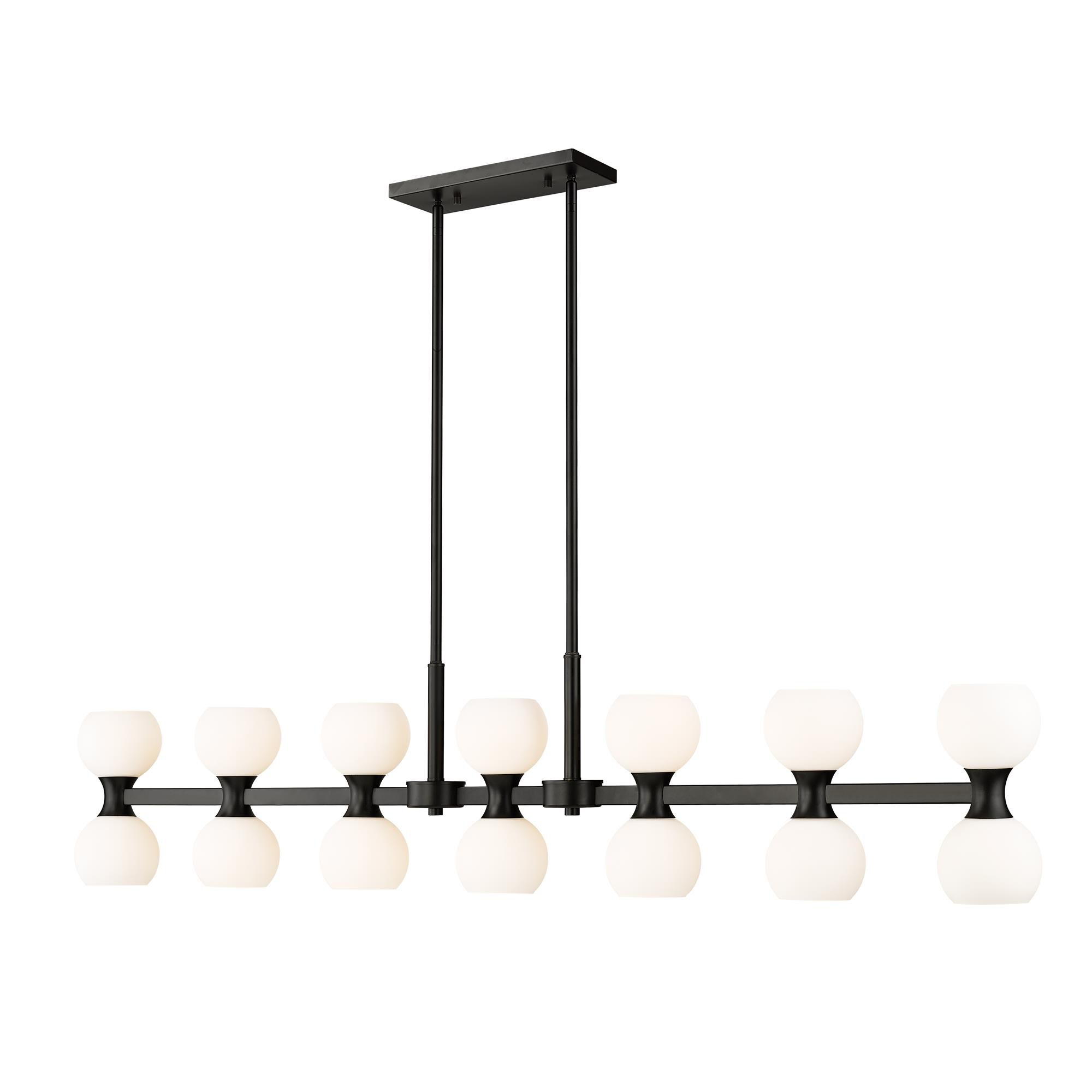 Shown in Matte Black finish and Matte Opal glass