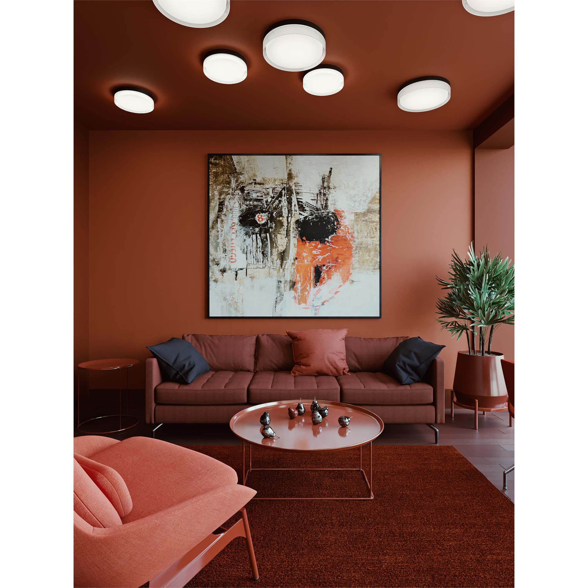 Shown in Black finish and White Acrylic shade