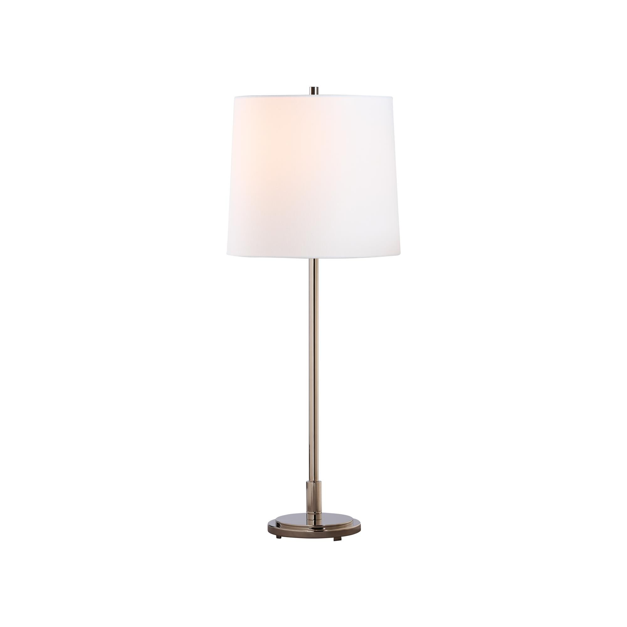 Shown in Silver finish and Linen shade