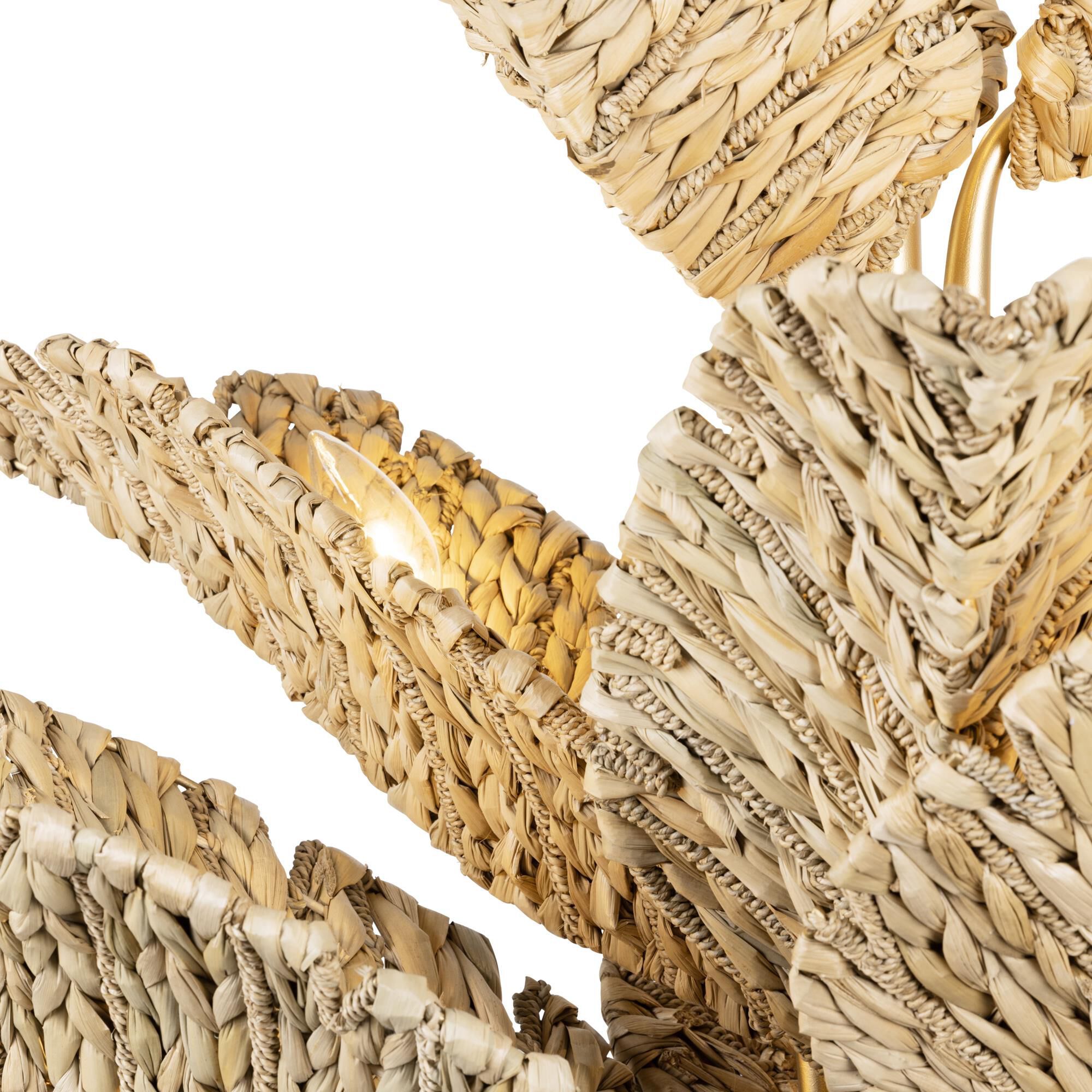 Shown in French Gold/Natural Seagrass finish and Natural Seagrass With Lampakanay Rope shade