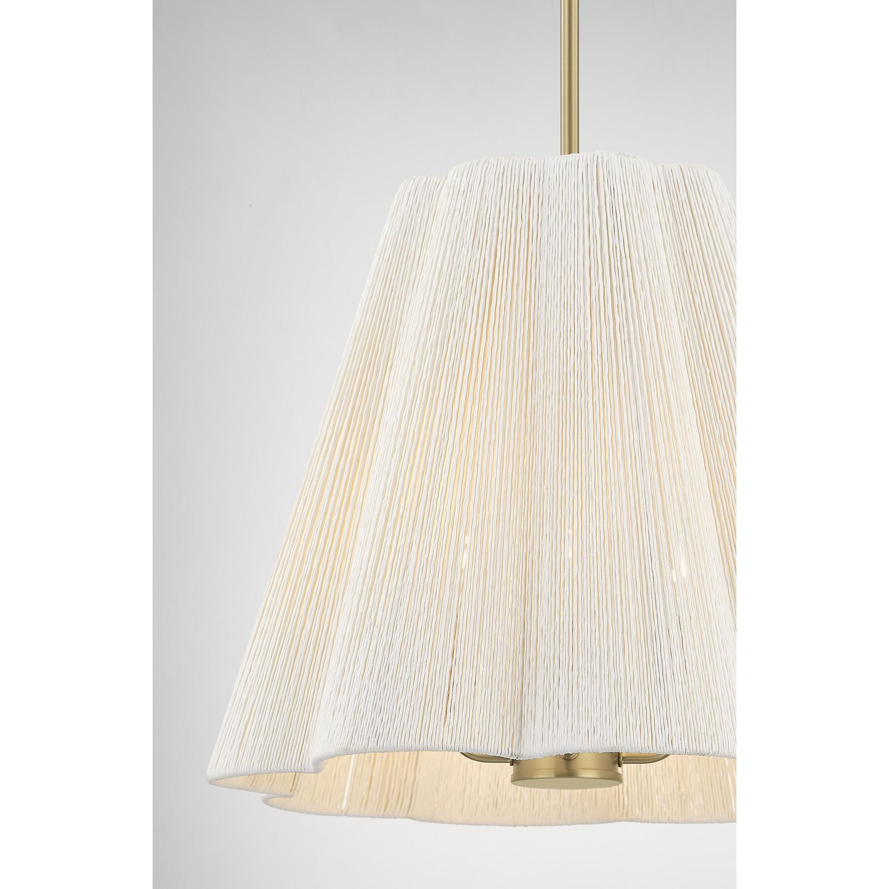 Shown in Noble Brass finish and White Cotton Scalloped String shade