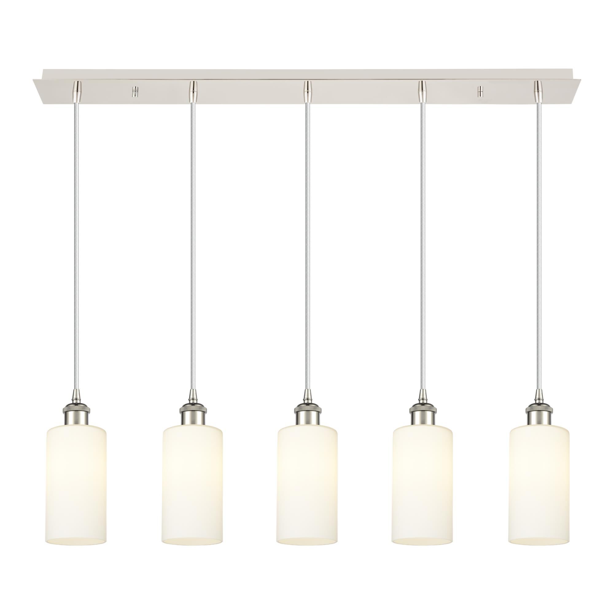 Shown in Polished Nickel finish and White shade