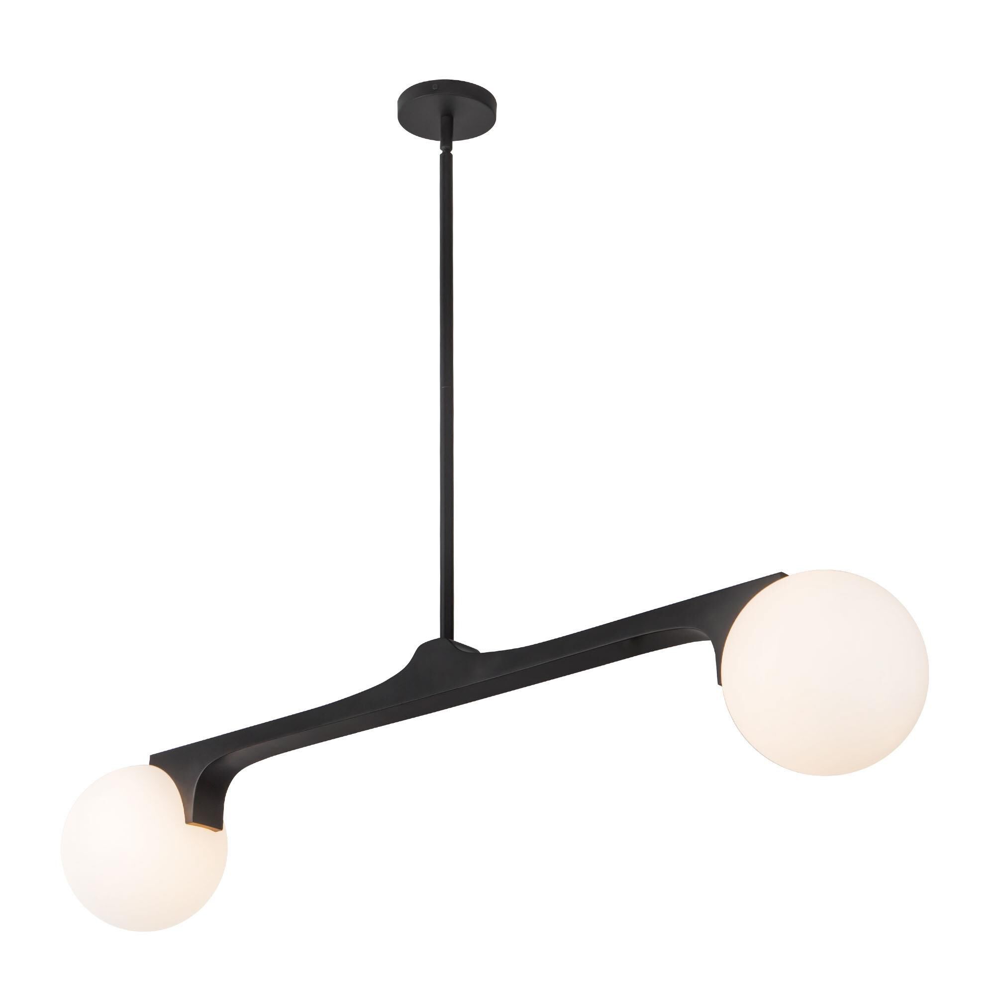 Shown in Black finish and Matte Opal glass