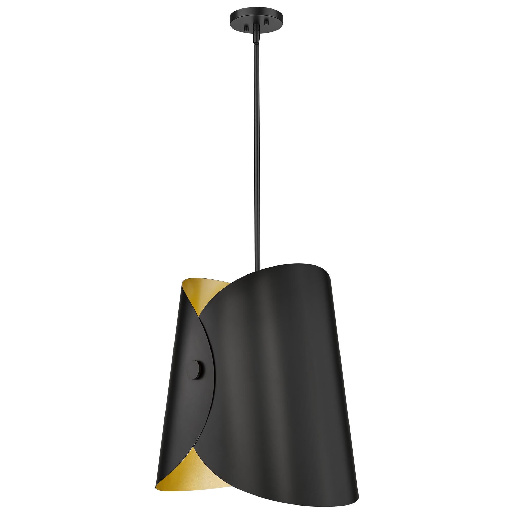 Shown in Matte Black finish and Matte Black Outer And Gold Inner glass and Matte Black Outer And Gold Inner shade