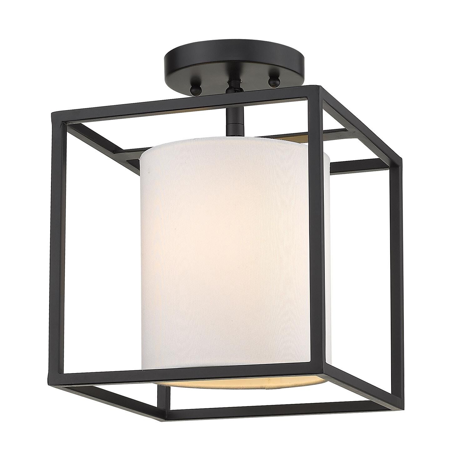 Manhattan 14 Inch 1 Light Semi Flush Mount by Golden Lighting