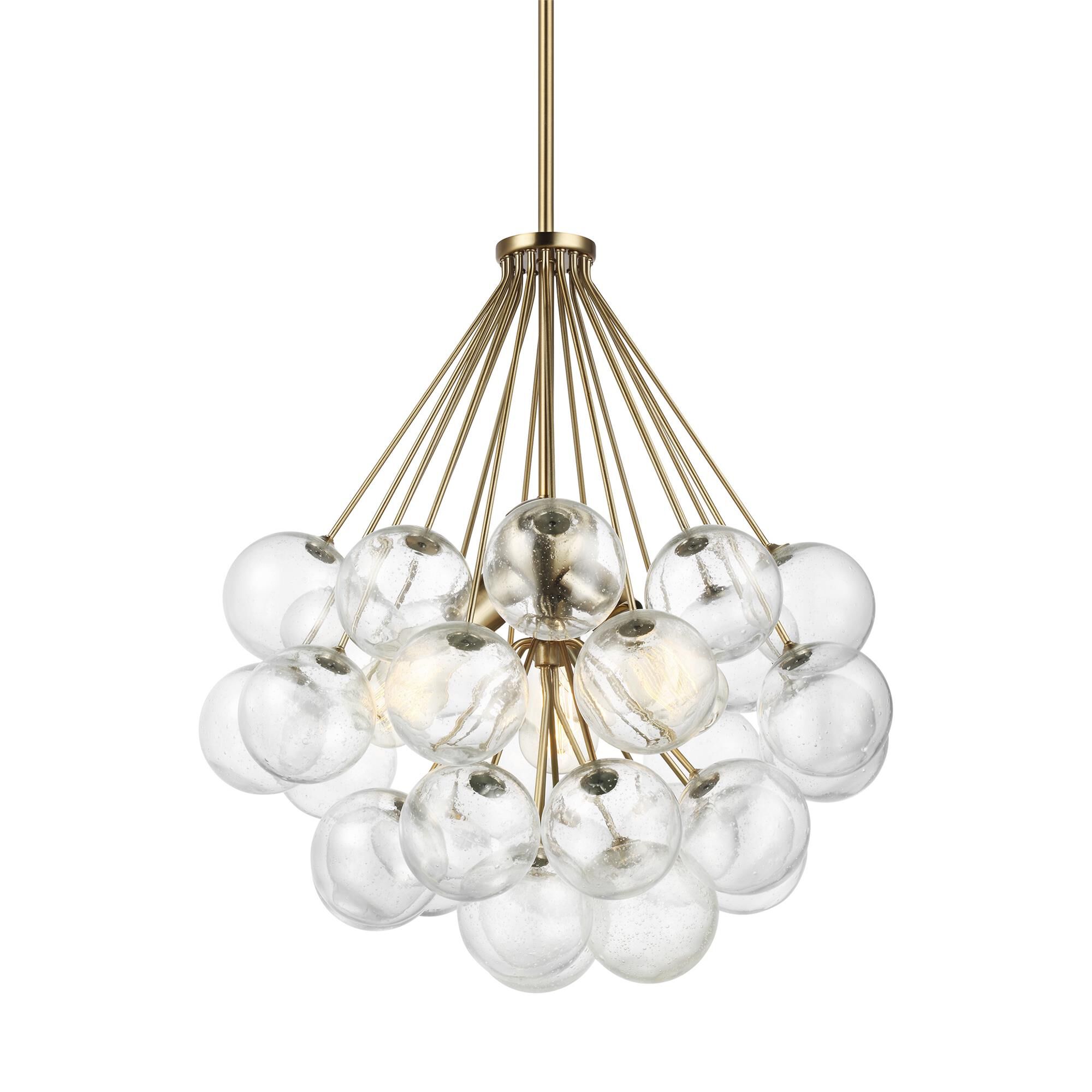 Shown in Satin Bronze finish and Clear Seeded glass