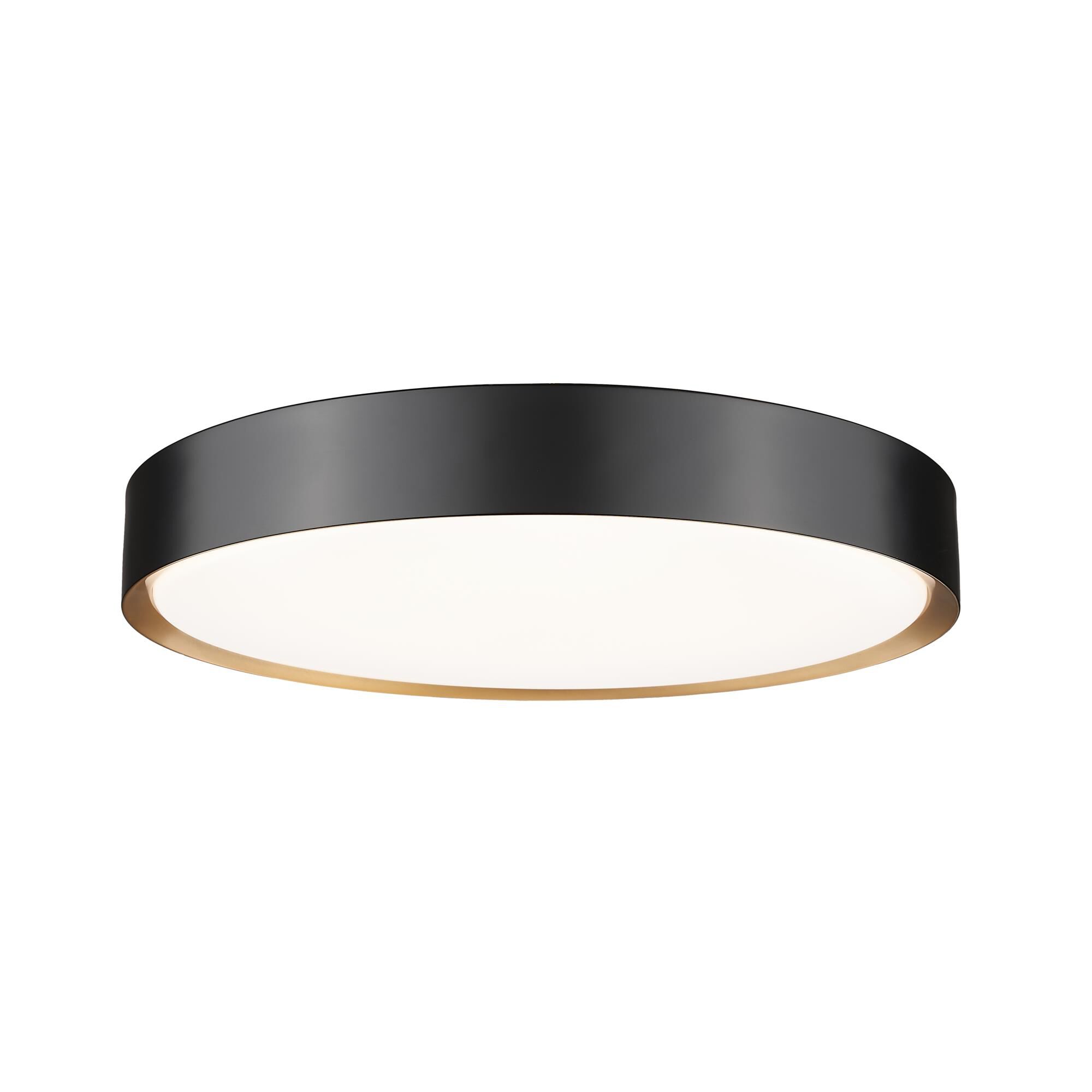 Shown in Matte Black And Modern Gold finish and Frosted glass and Frosted shade