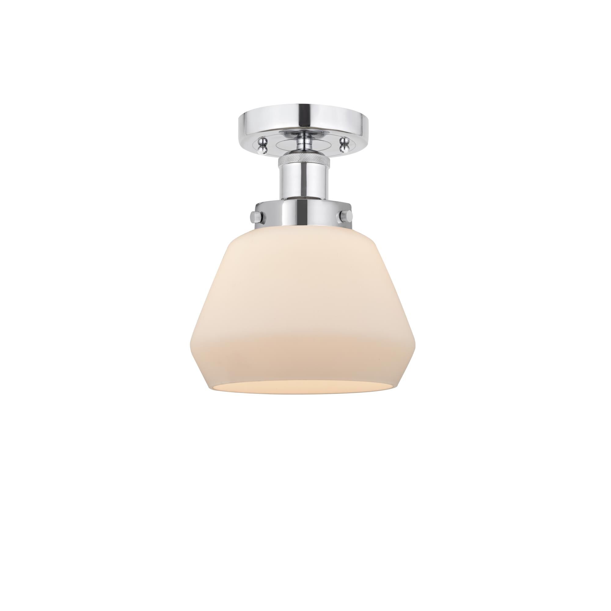 Shown in Polished Chrome, Matte White finish and Matte White glass and Matte White Glass shade