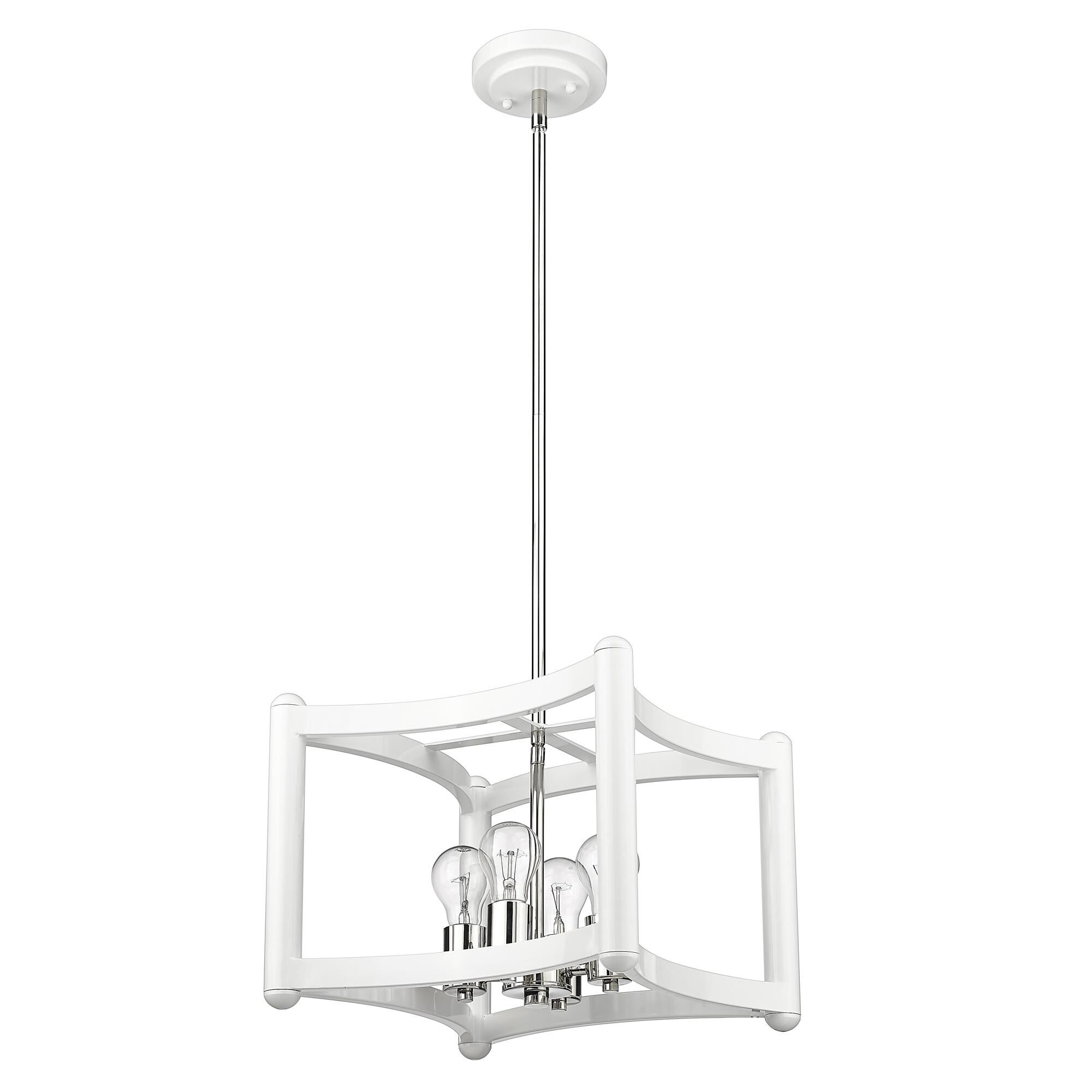 Shown in White With Polished Nickel Cluster finish