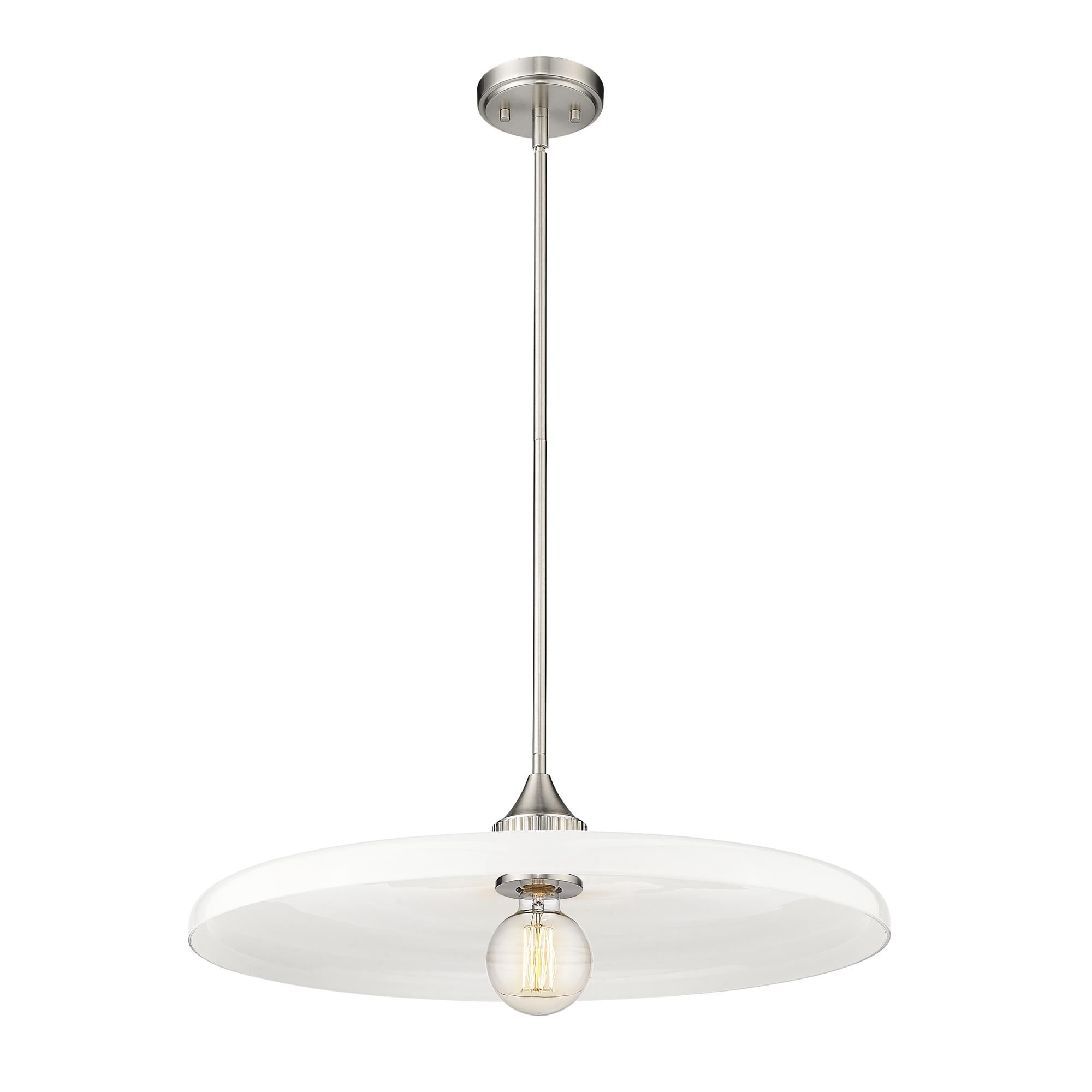 Shown in Brushed Nickel finish and Opal glass