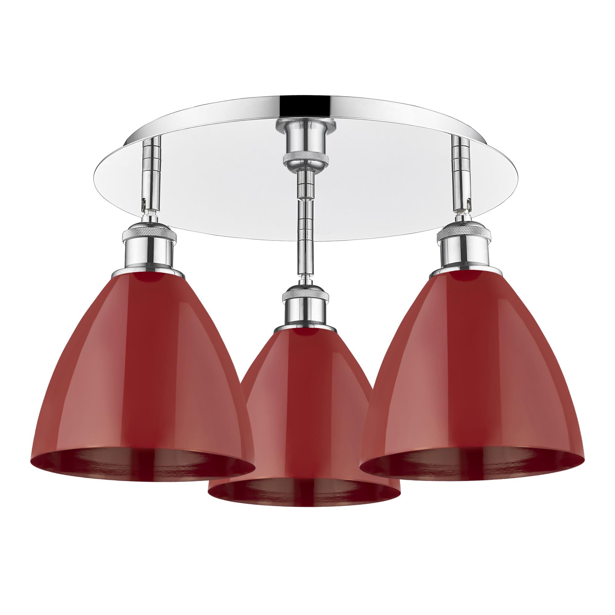 Shown in Polished Chrome finish and Red shade