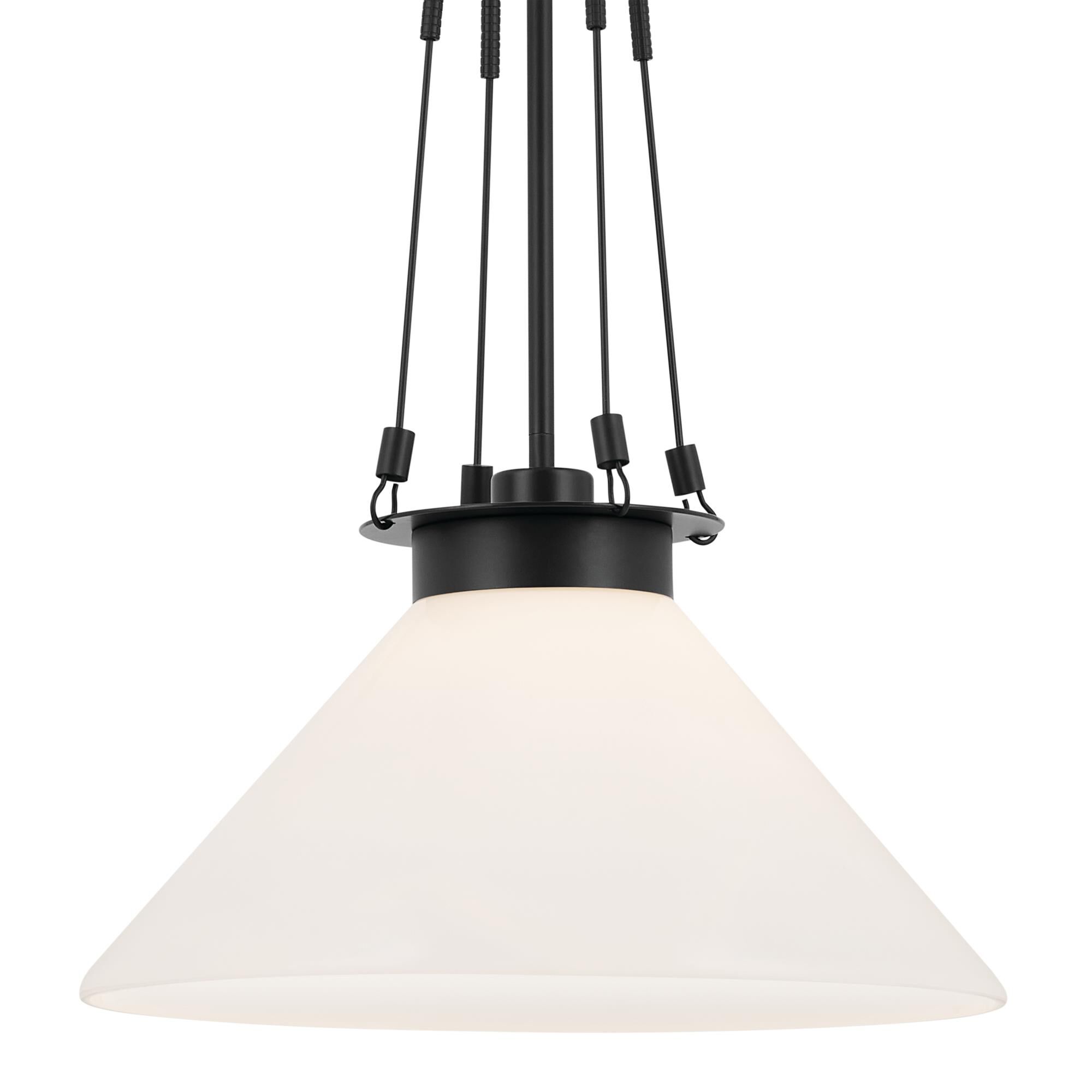 Shown in Black finish and Opal glass