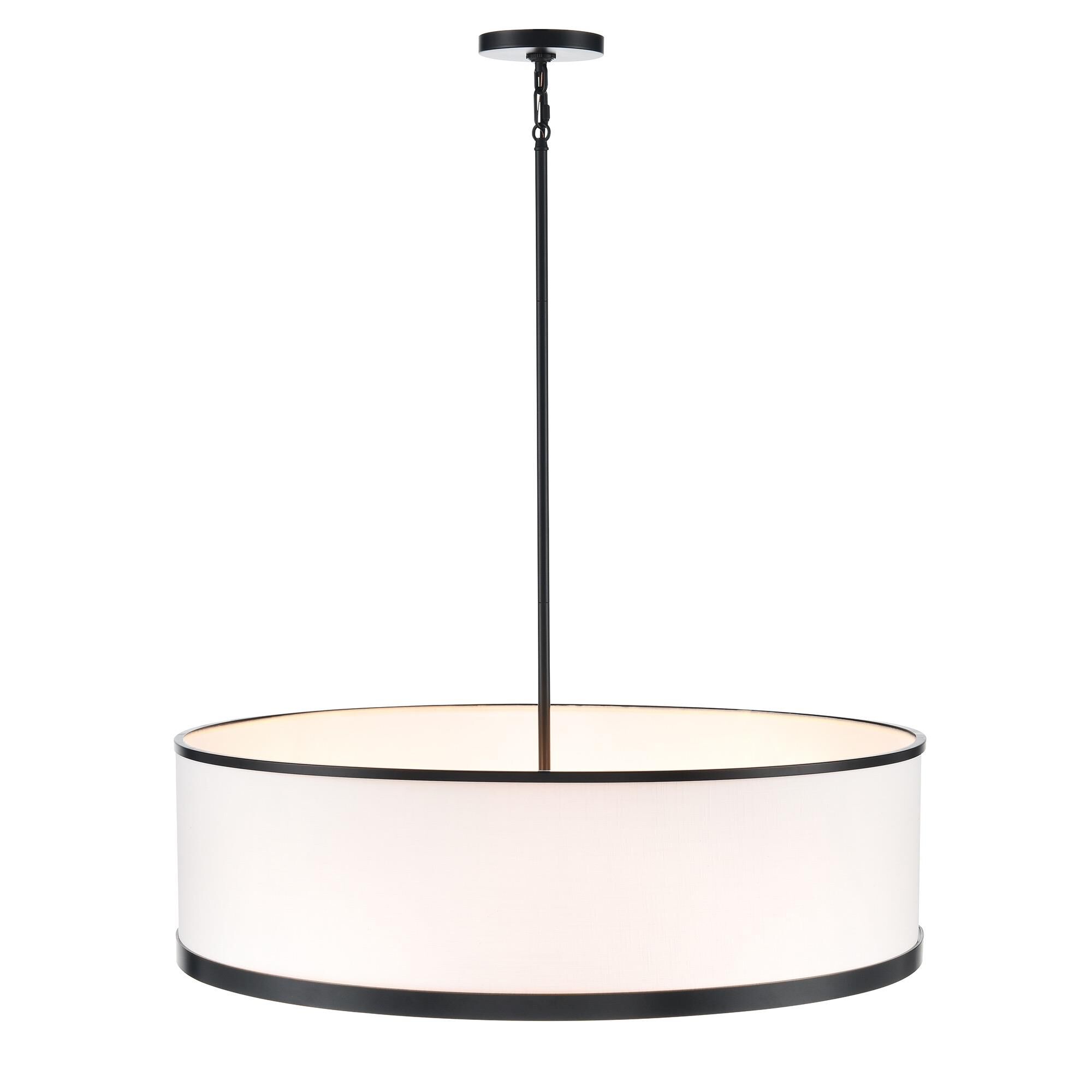 Shown in Black finish and White Fabric shade