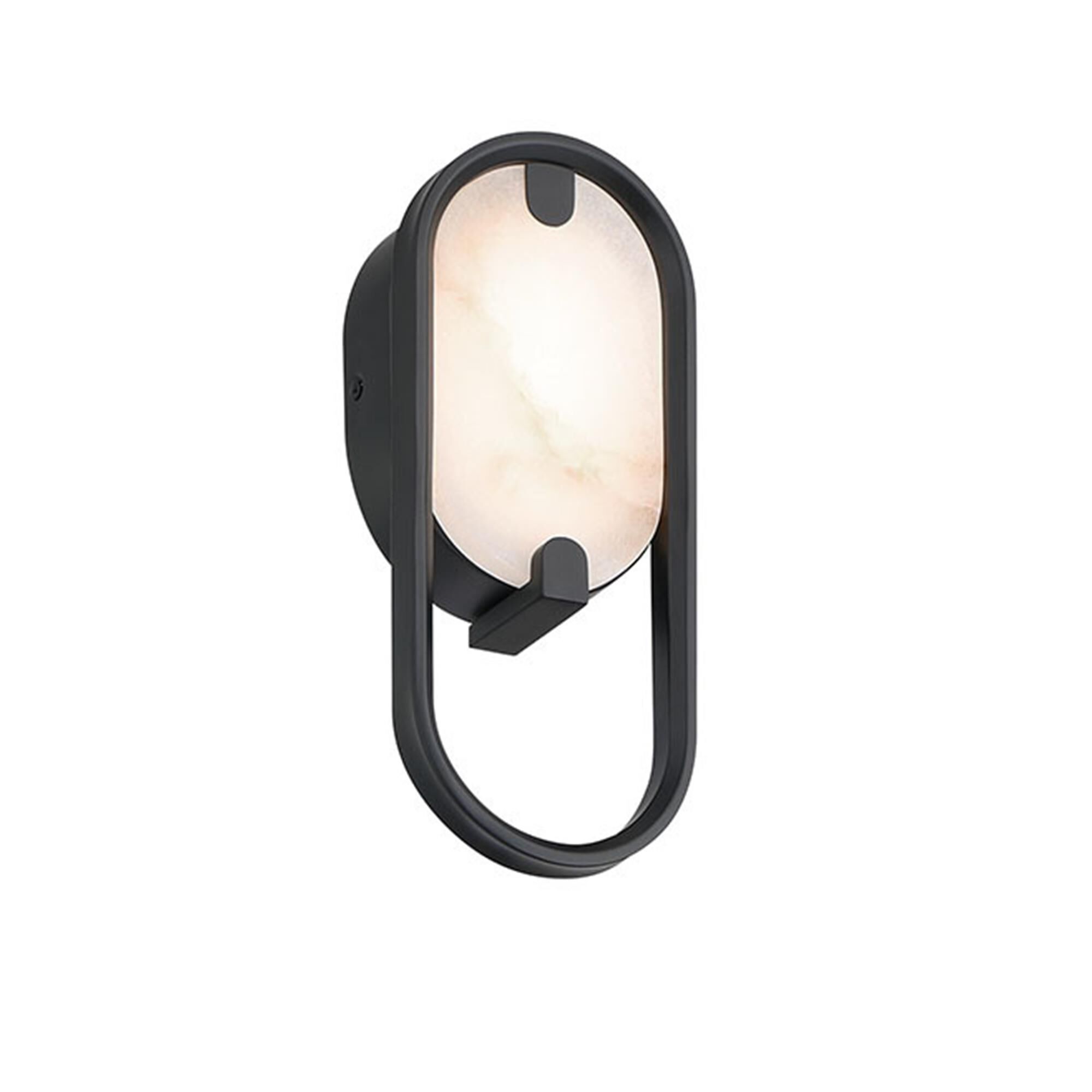 Shown in Black finish and Alabaster glass