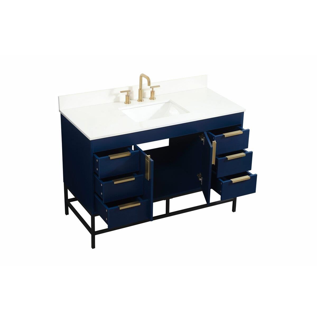 Shown in Blue finish and With Backsplash accent