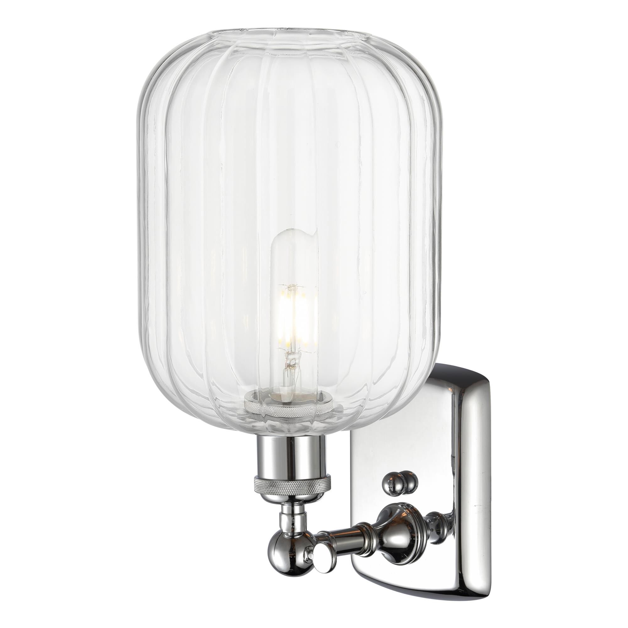 Shown in Polished Chrome finish and Clear glass