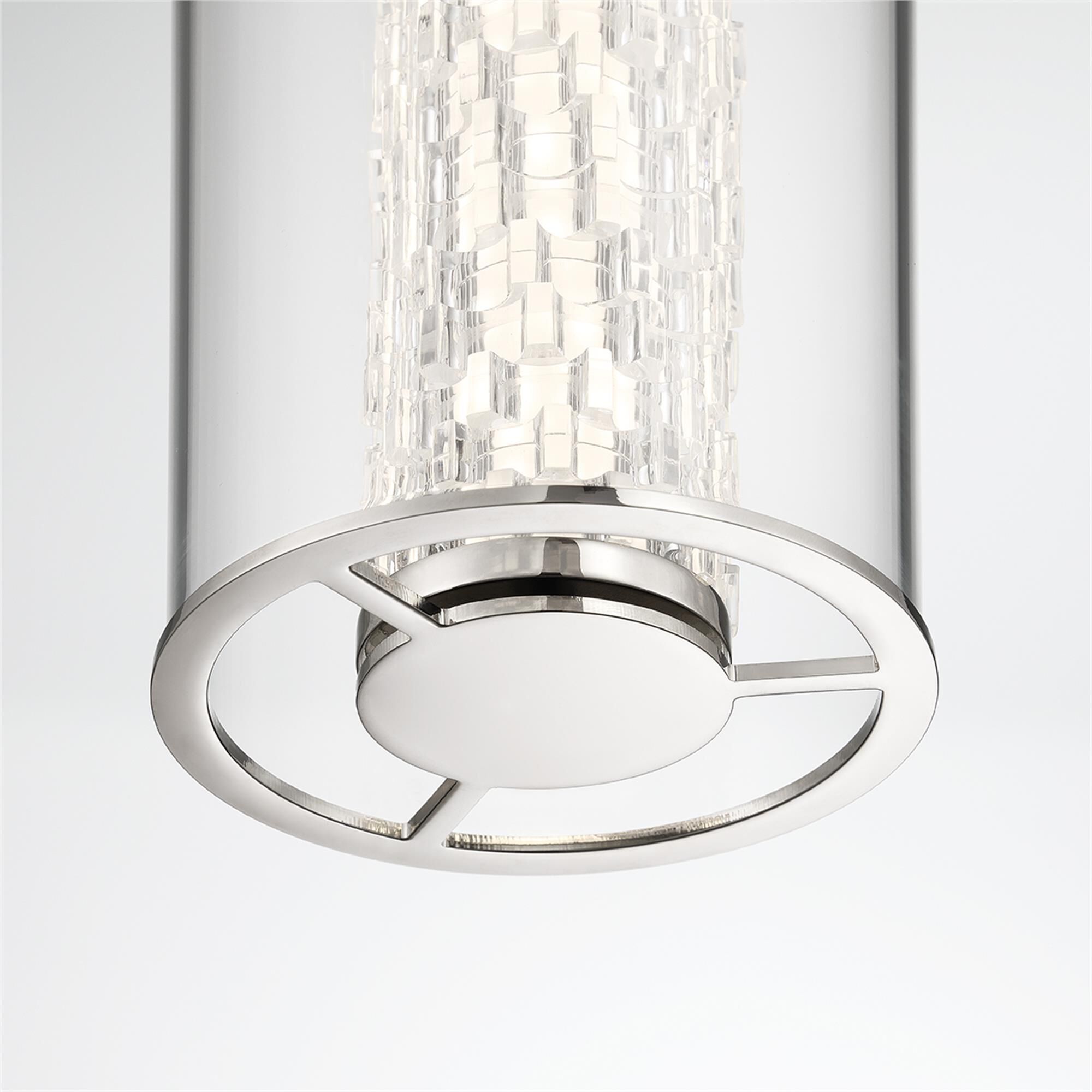 Shown in Polished Nickel finish and Clear glass