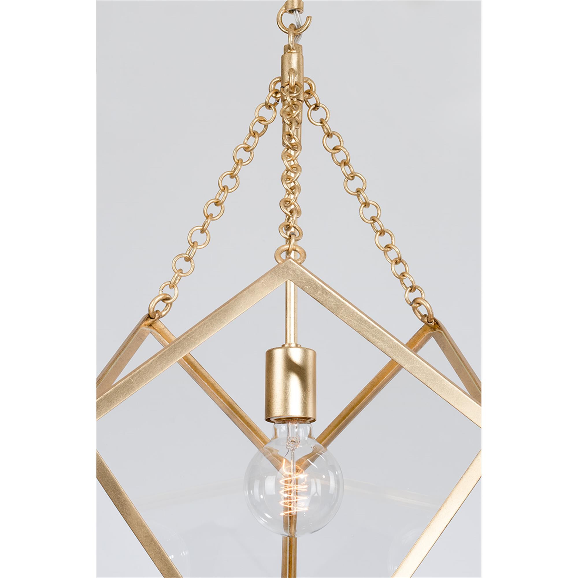 Shown in Vintage Gold Leaf finish and Clear glass