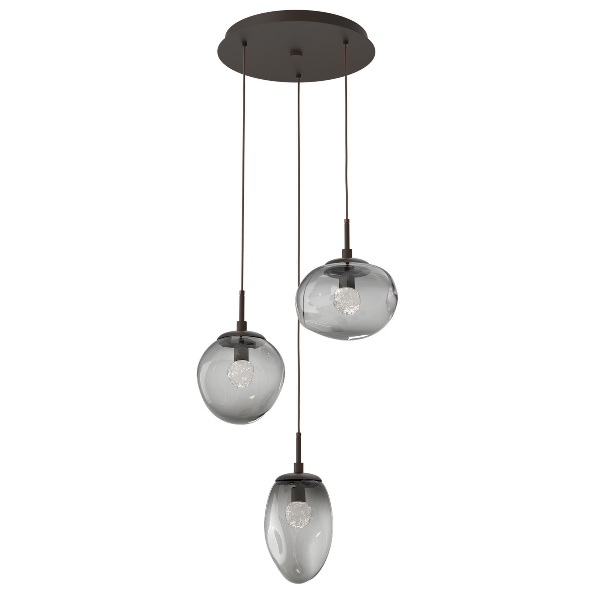 Shown in Flat Bronze finish and Floret Inner Smoke Outer glass