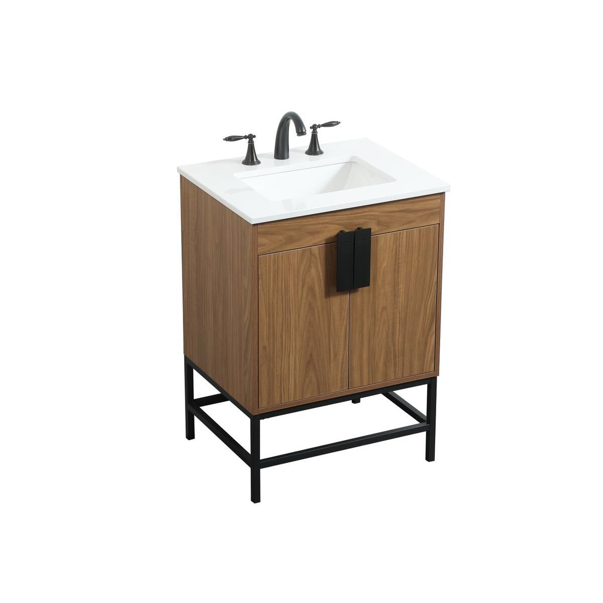 Shown in Walnut Brown finish and Without Backsplash accent