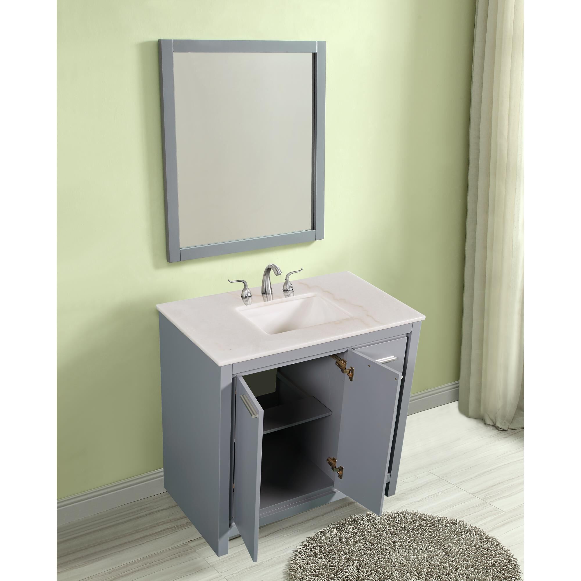 Shown in Grey finish