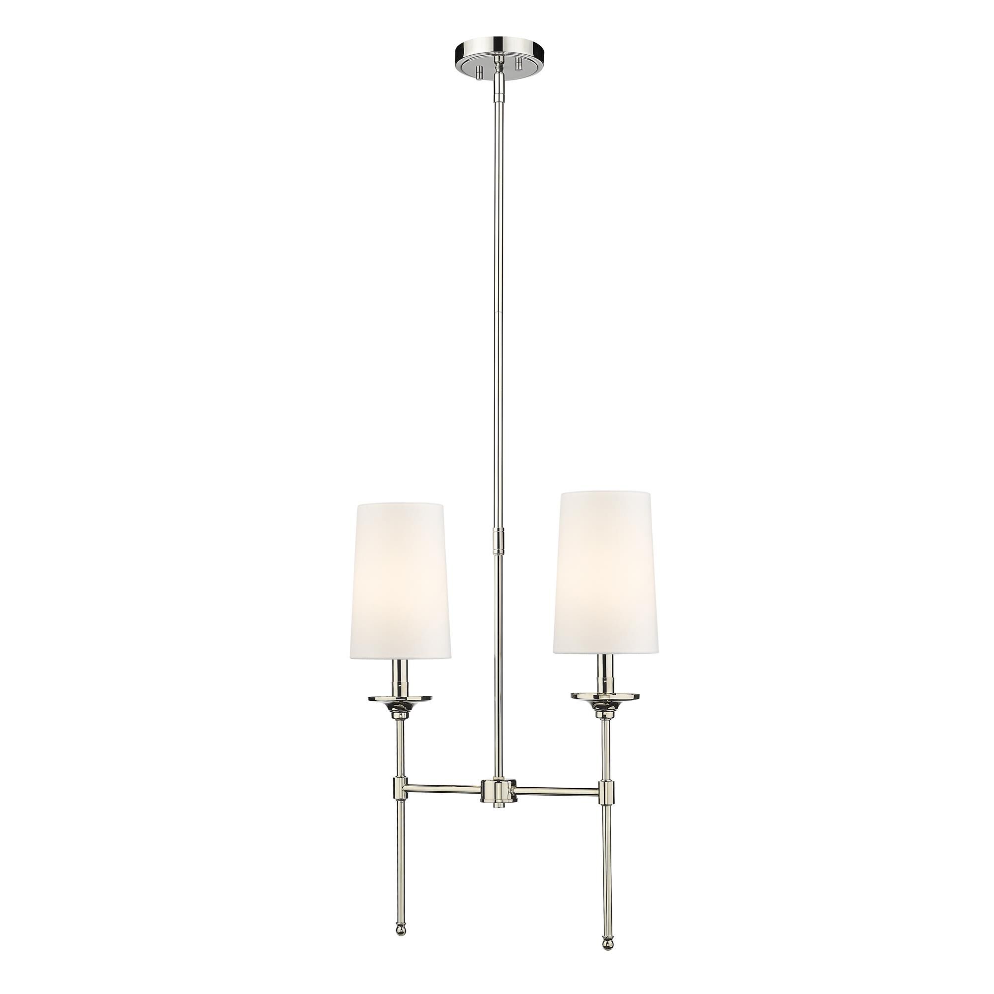 Shown in Polished Nickel finish and Cloth Cover glass and Cloth Cover shade