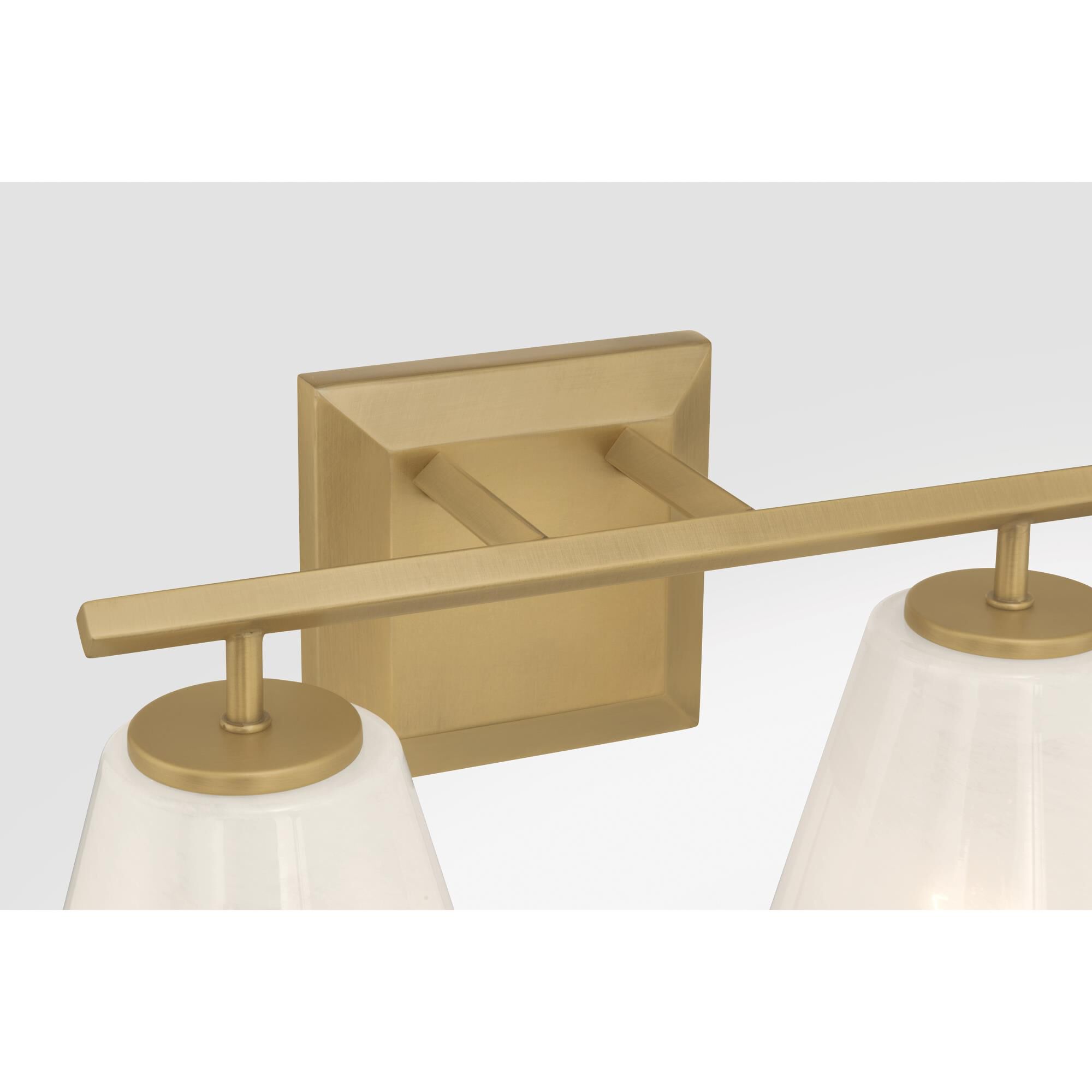 Shown in Legacy Brass finish and Alabaster glass