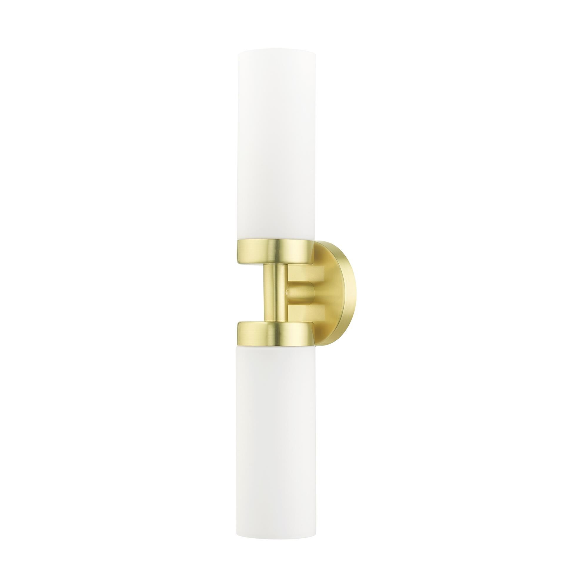 Shown in Satin Brass finish and Hand Blown Satin Opal White glass