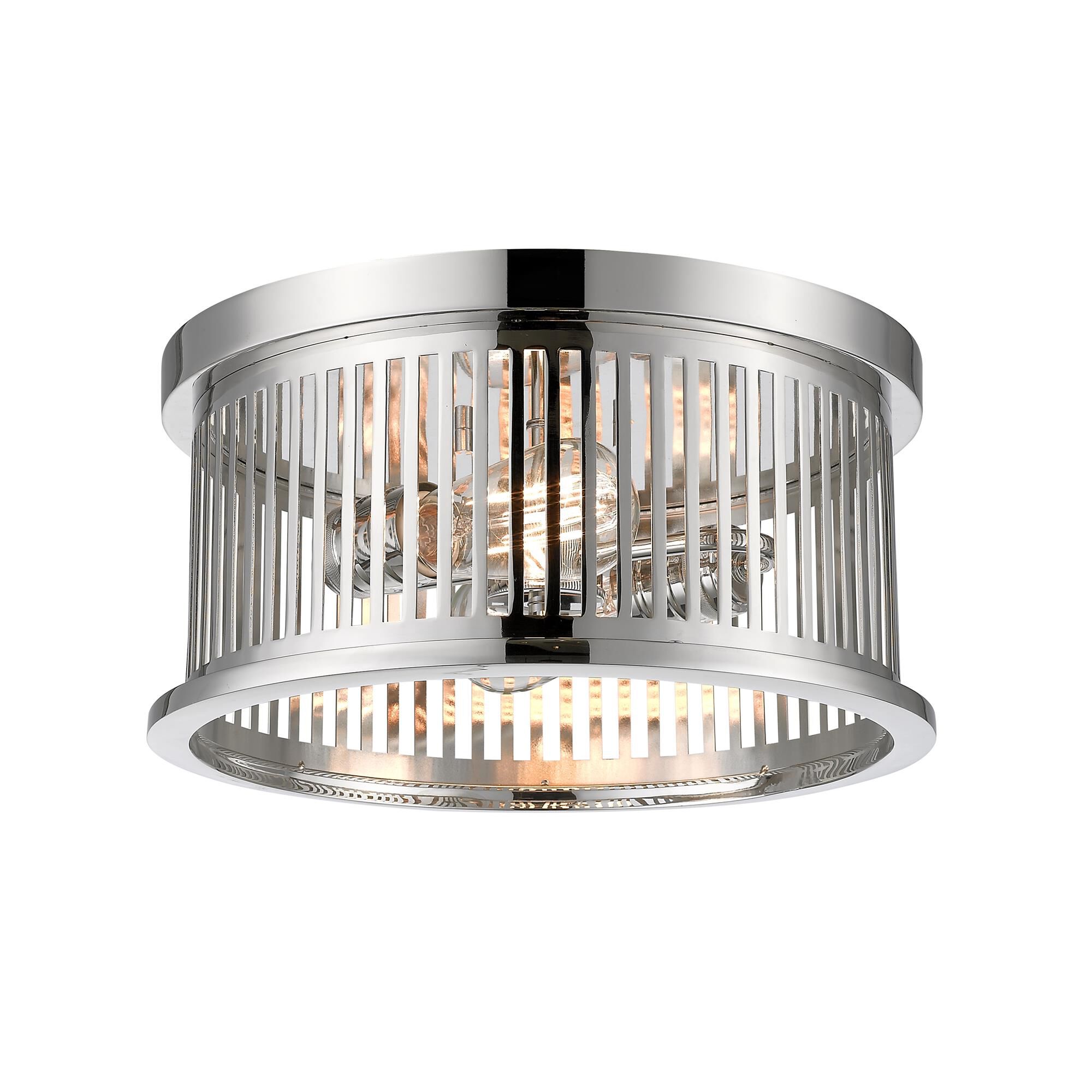Shown in Polished Nickel finish and Steel glass and Steel shade