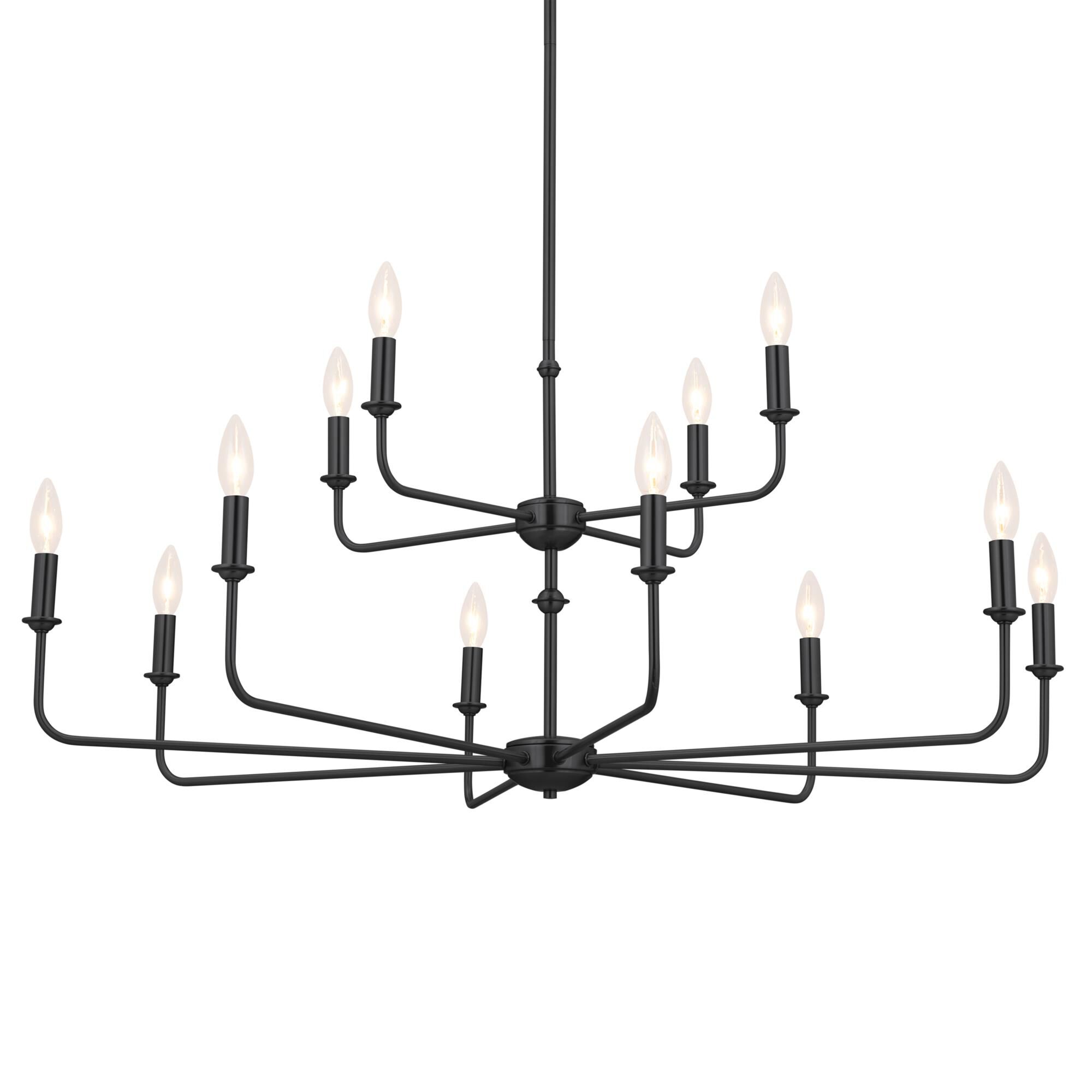 Shown in Black finish and Fabric and Bell shade