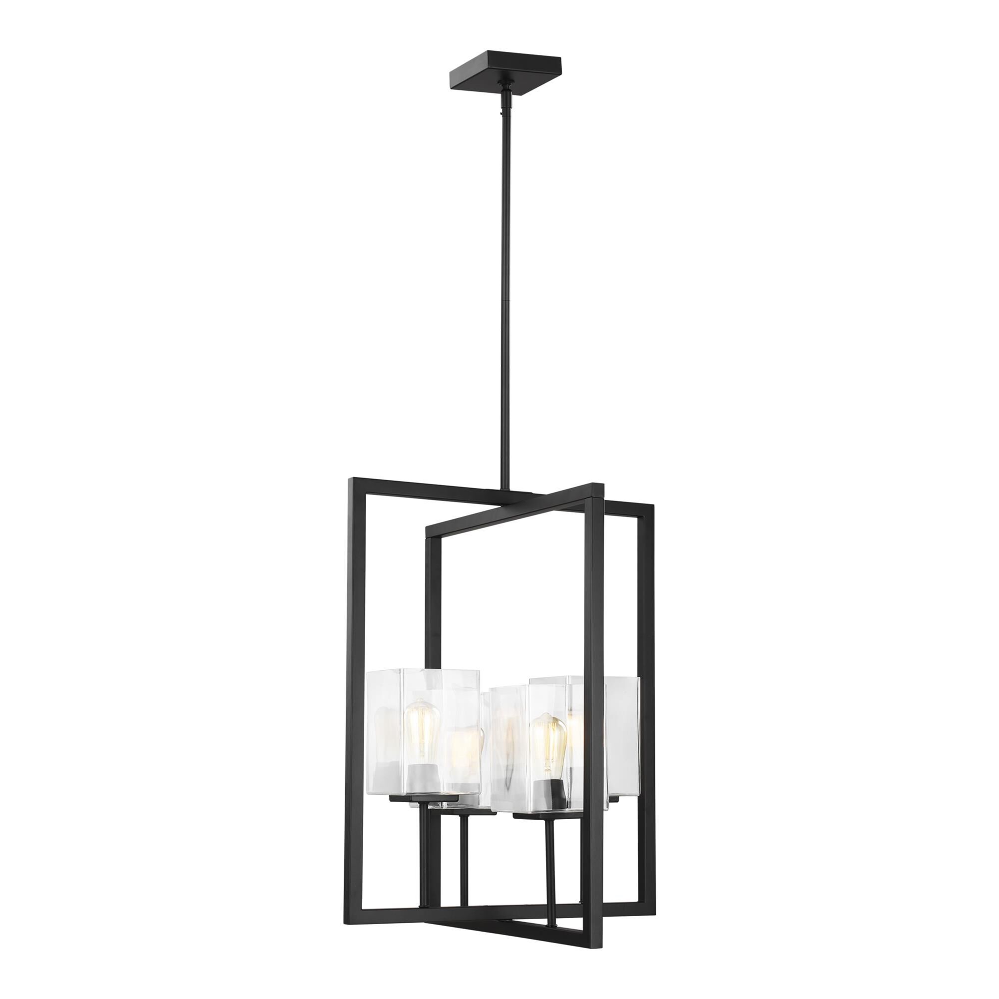 Shown in Midnight Black finish and Clear glass and Clear Glass s shade