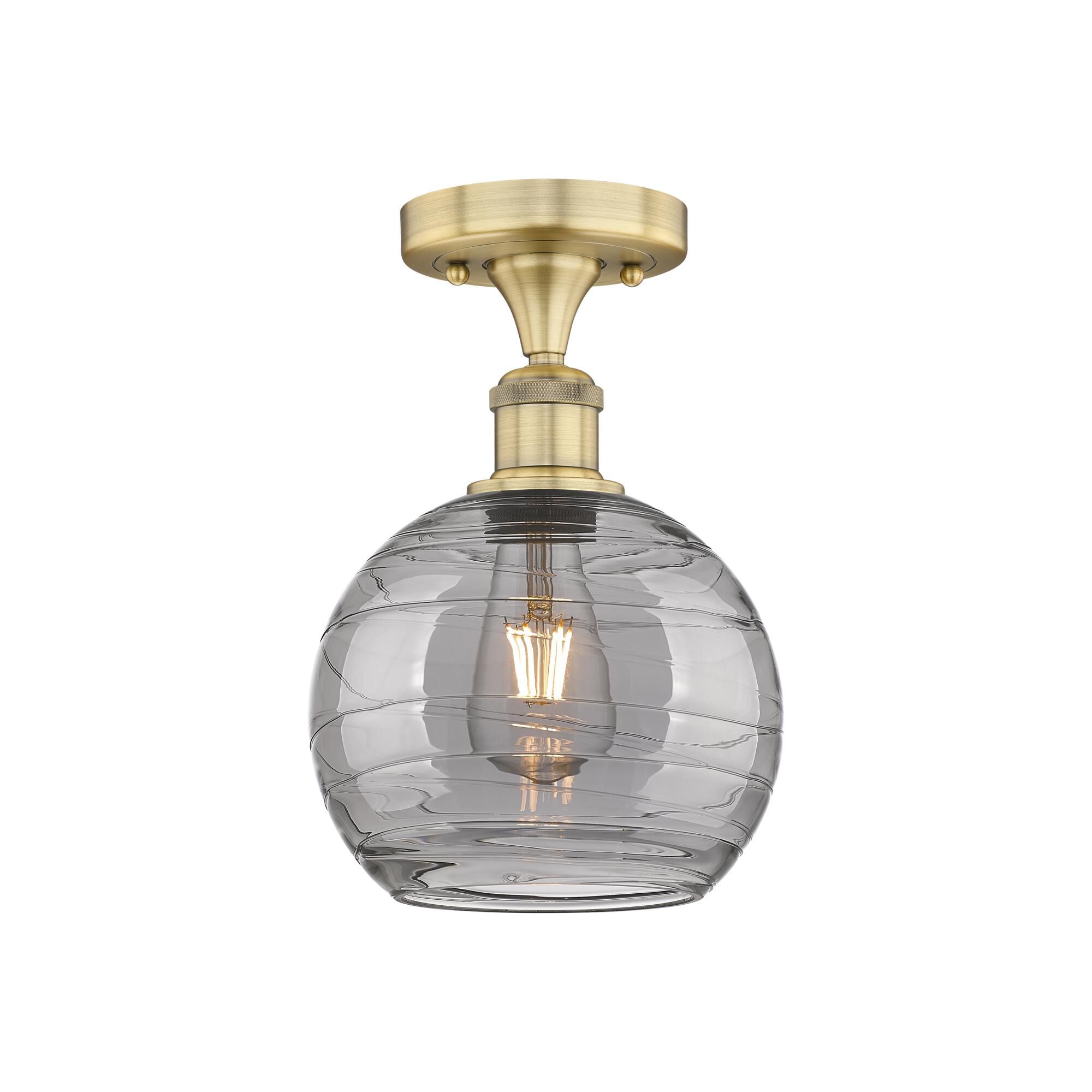 Bruno Marashlian Athens Deco Swirl 8 Inch 1 Light Semi Flush Mount by Innovations Lighting