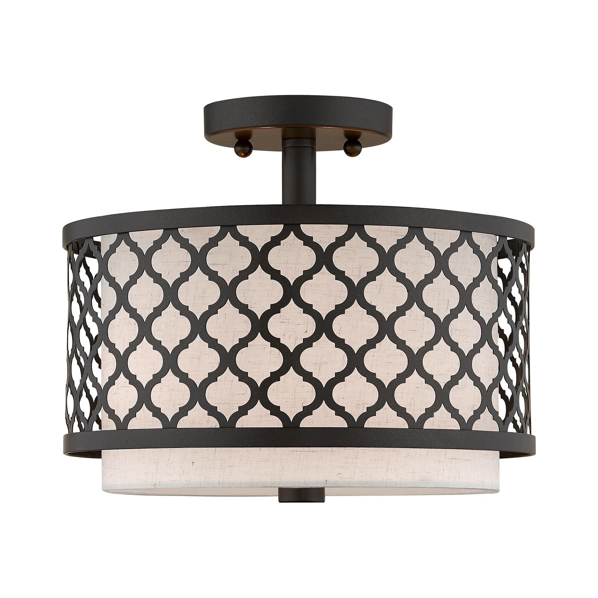 Arabesque 11 Inch 2 Light Semi Flush Mount by Livex Lighting