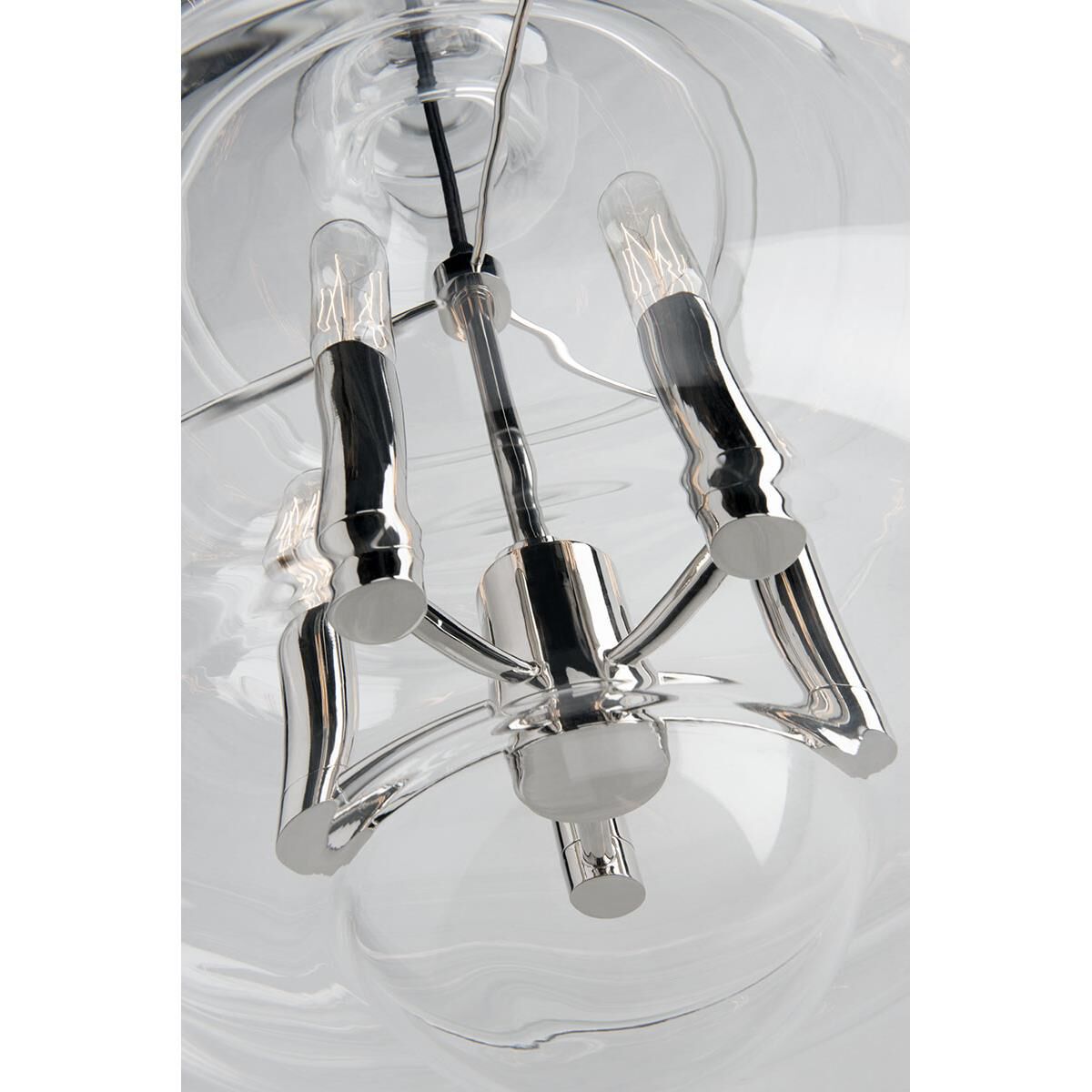 Shown in Polished Nickel finish and Clear glass