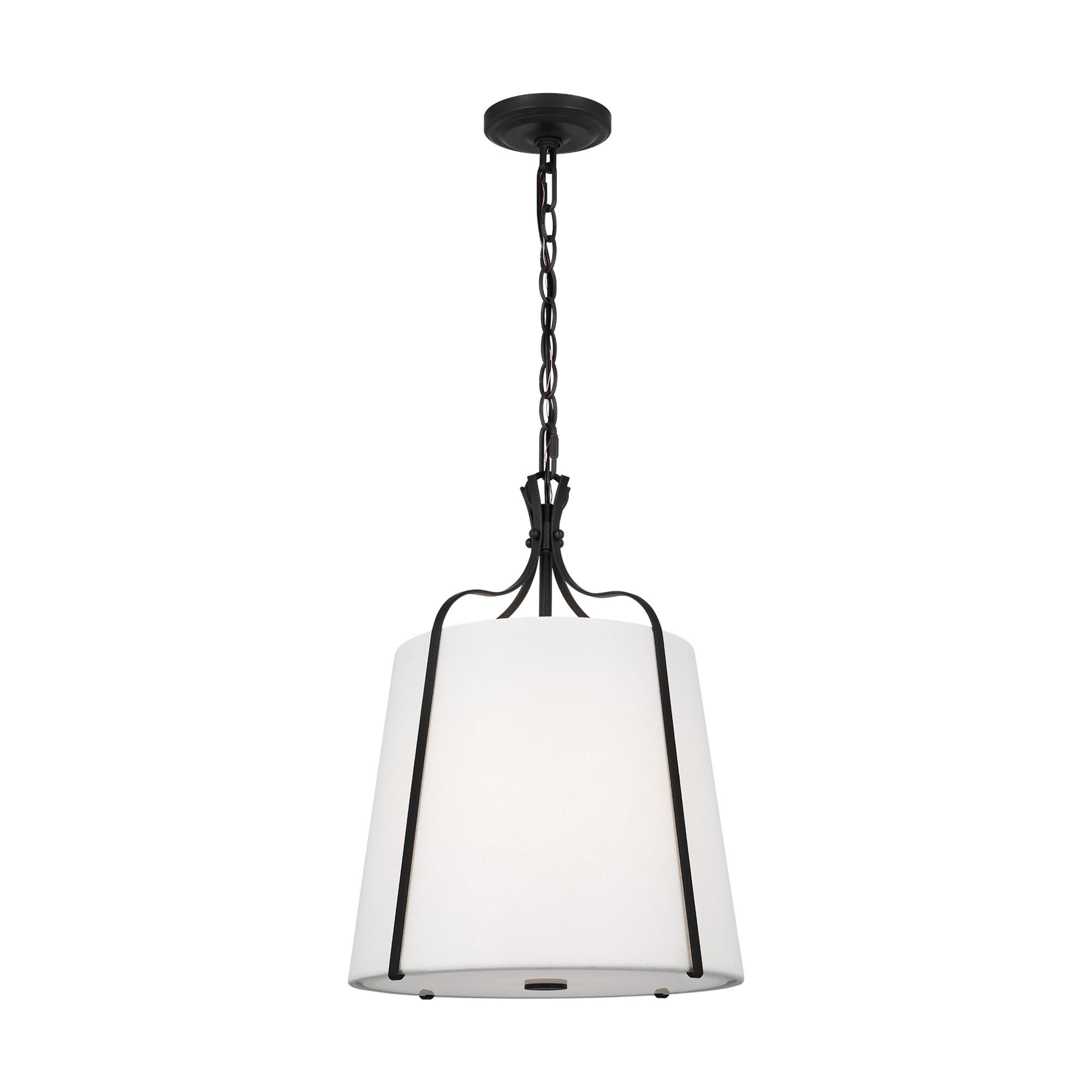 Shown in Smith Steel finish and White LinenLinen shade