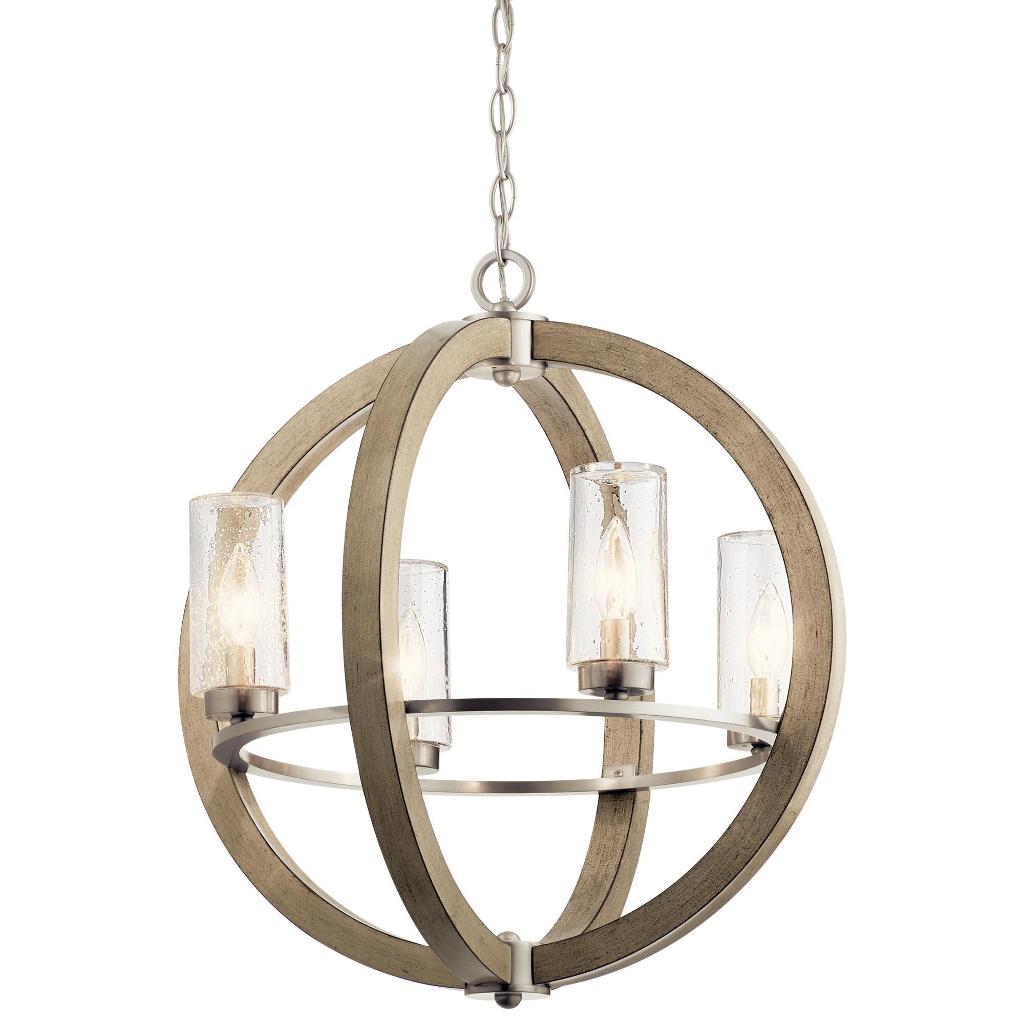 Shown in Distressed Antique Gray finish and Clear Seeded glass