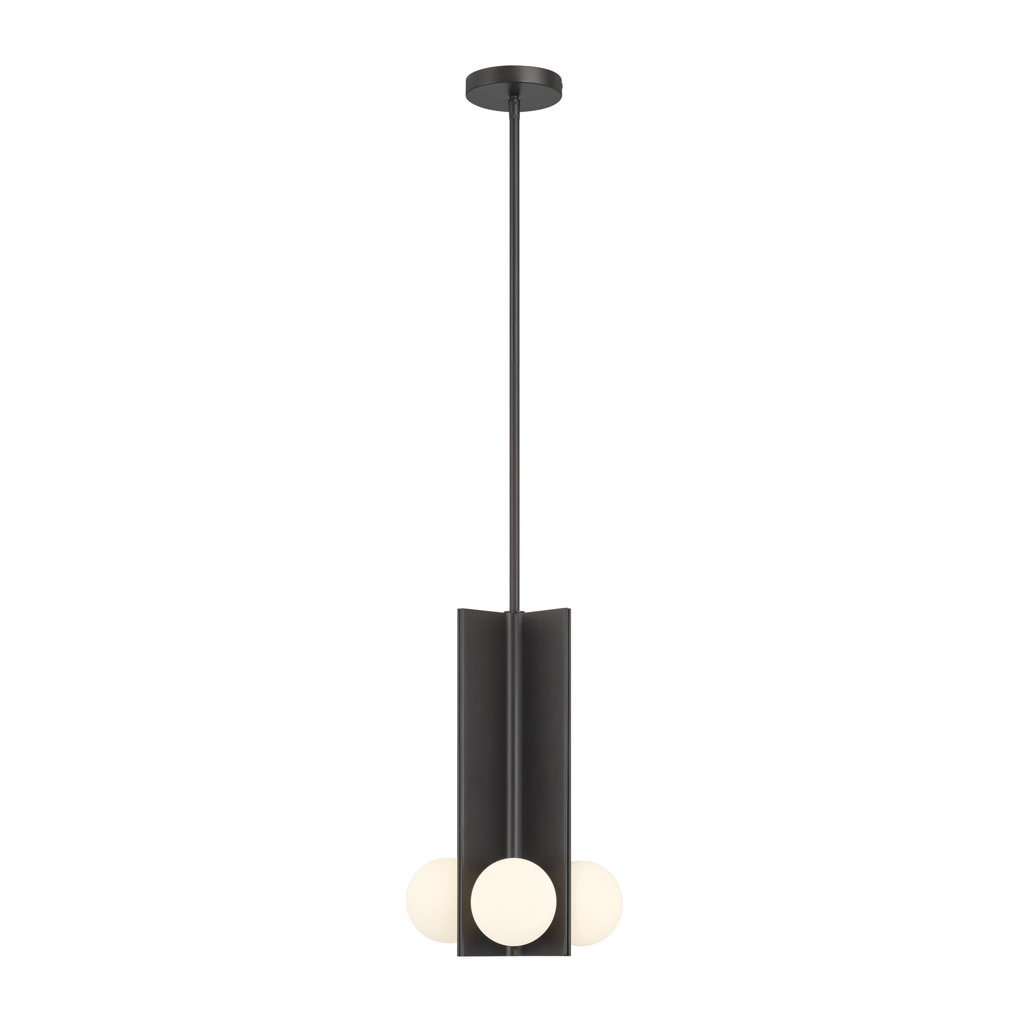 Shown in Dark Bronze finish and Etched Opal glass