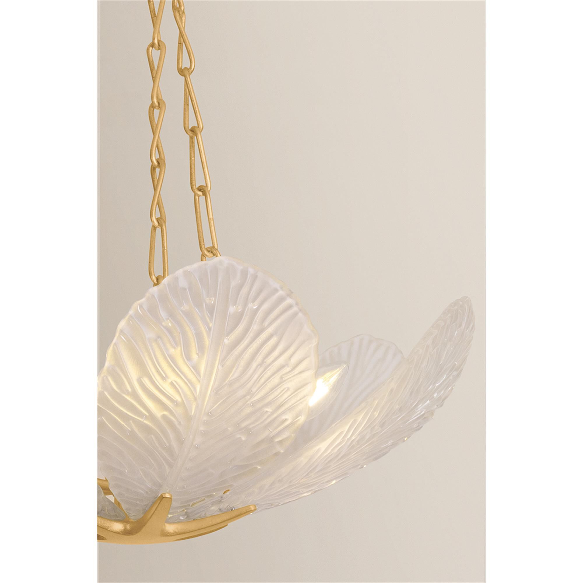 Shown in Vintage Gold Leaf finish and Piastre glass