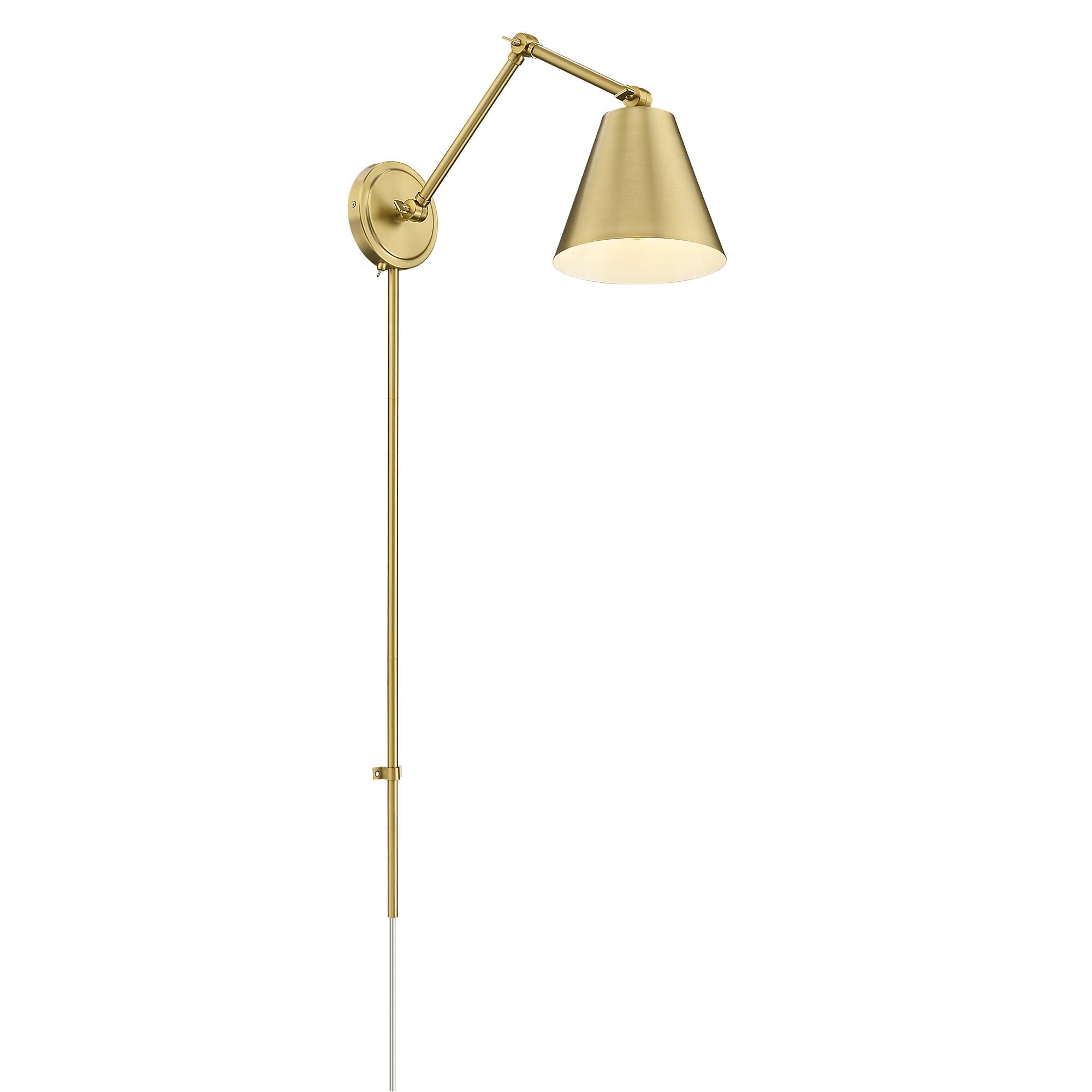 Shown in Modern Gold finish and Modern Gold glass and Modern Gold shade
