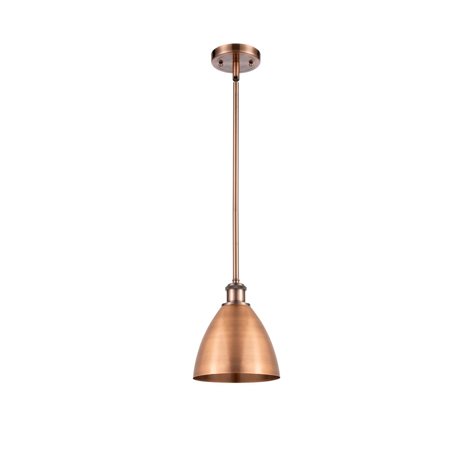Shown in Antique Copper finish and Antique Copper Ballston Dome shade