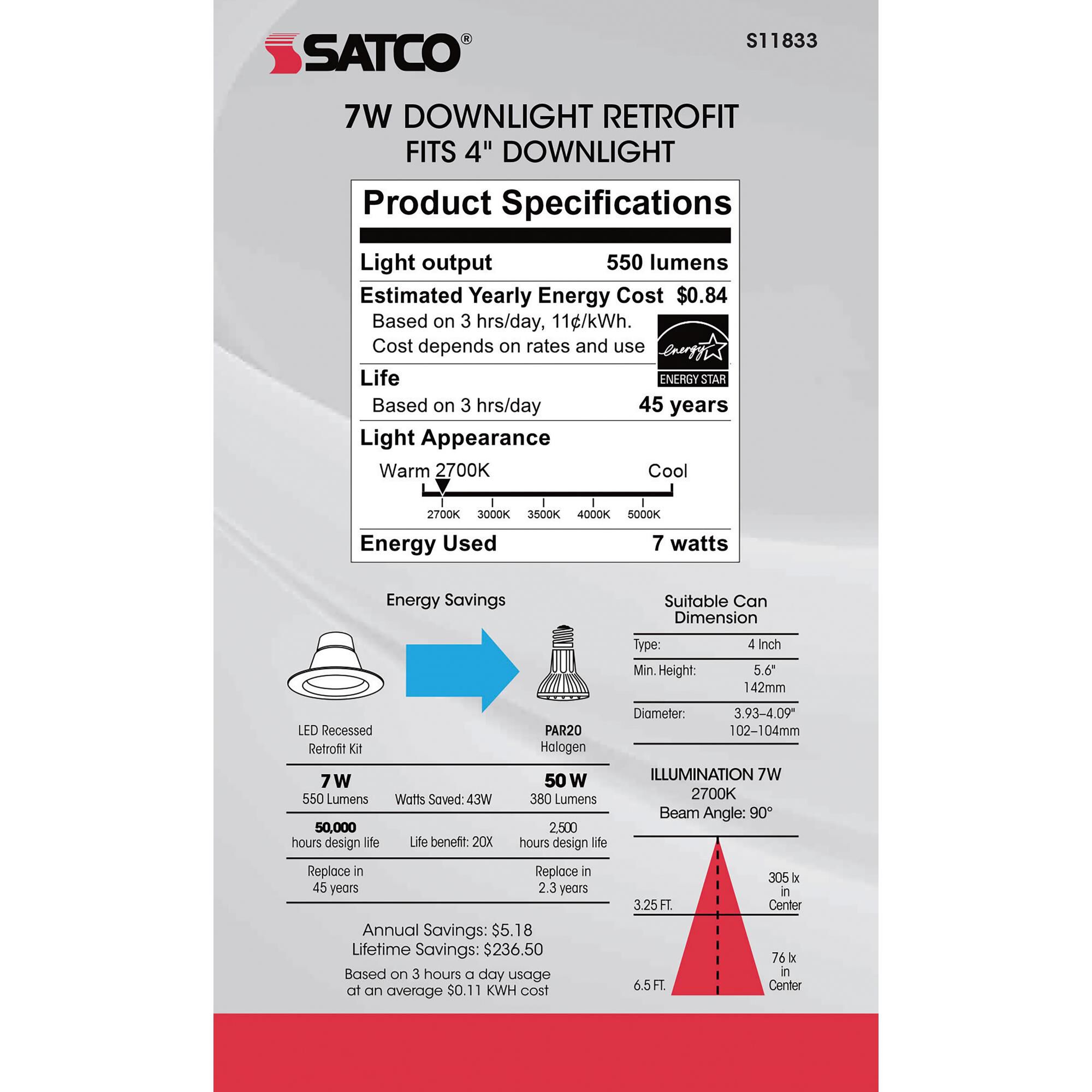 5 Inch LED Recessed Lighting Trim by Satco