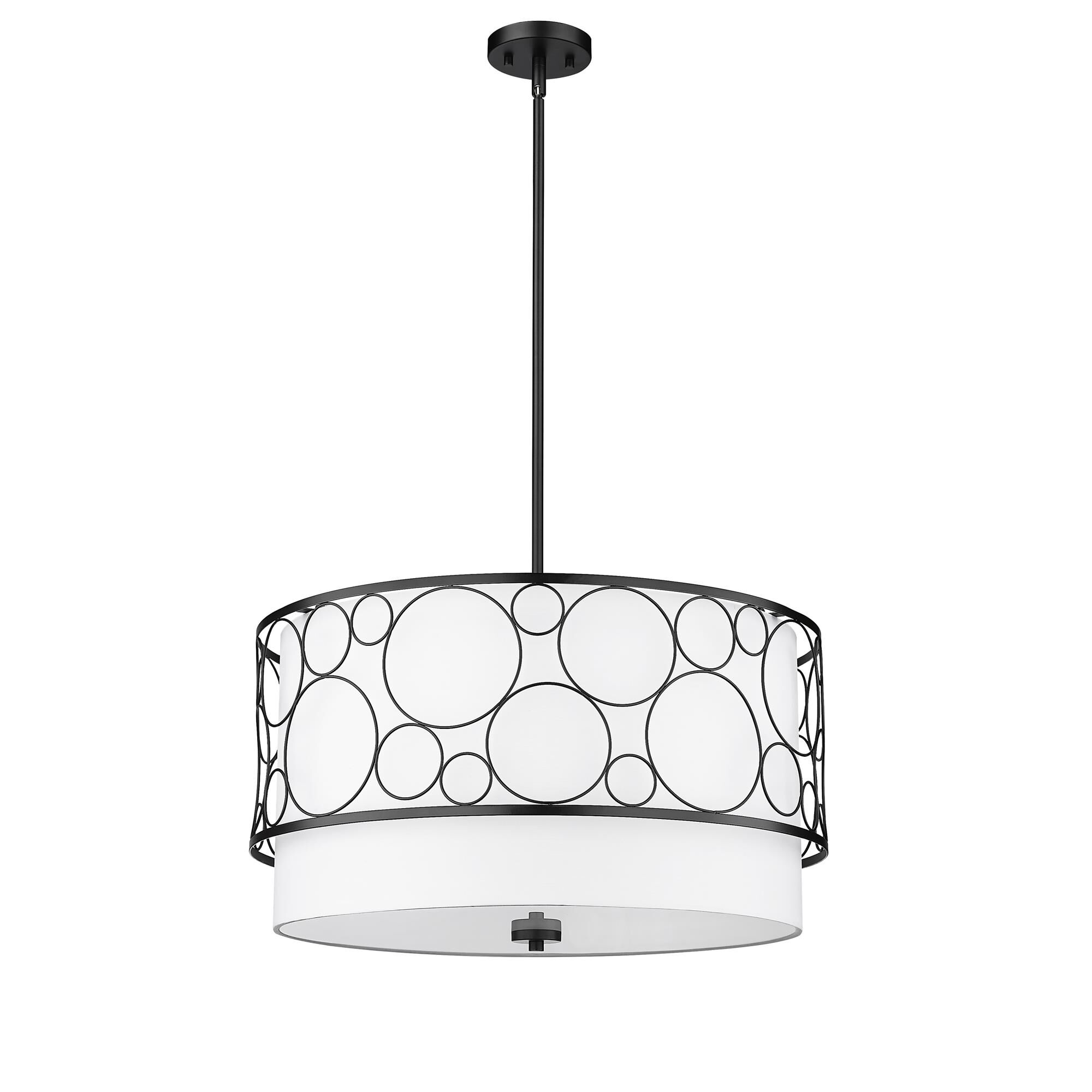 Shown in Matte Black finish and White glass and White shade