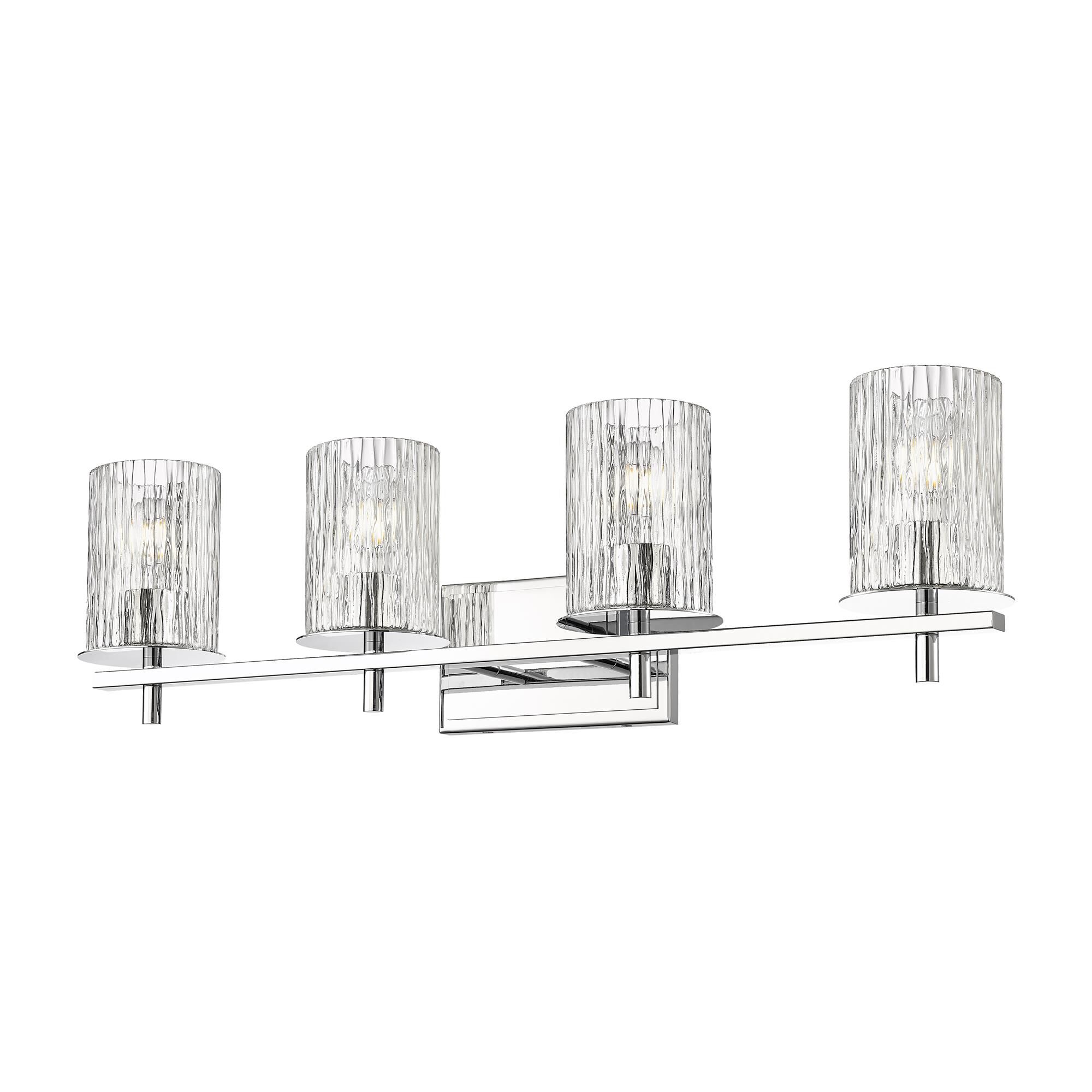 Shown in Chrome finish and Clear + Etched Opal glass and Clear + Etched Opal shade