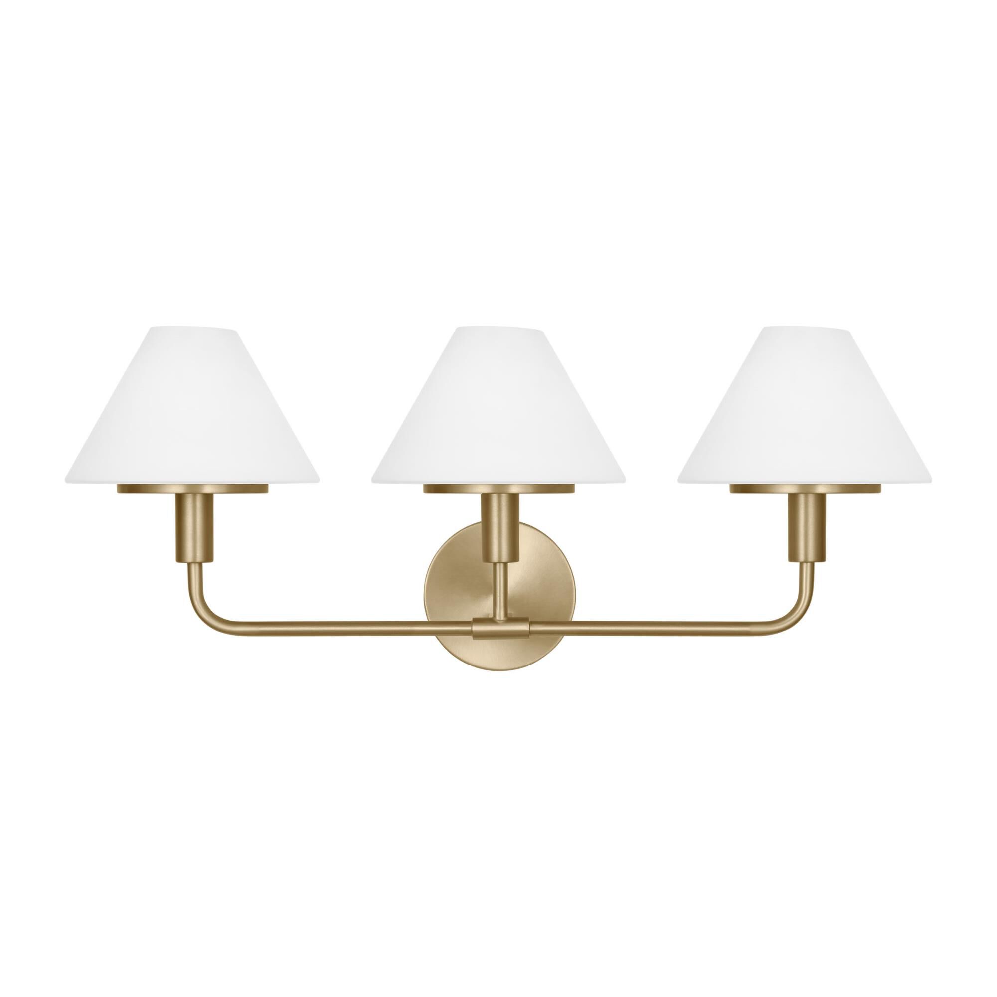 Shown in Satin Brass finish and Opal Etched glass