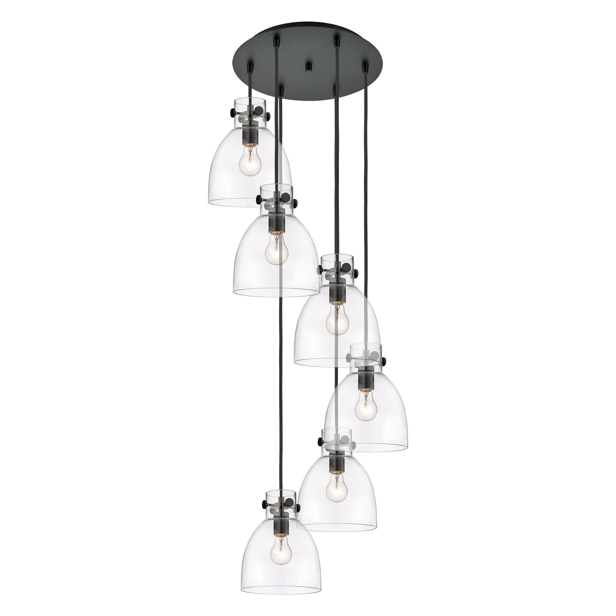 Shown in Matte Black finish and Clear glass and Clear Glass shade