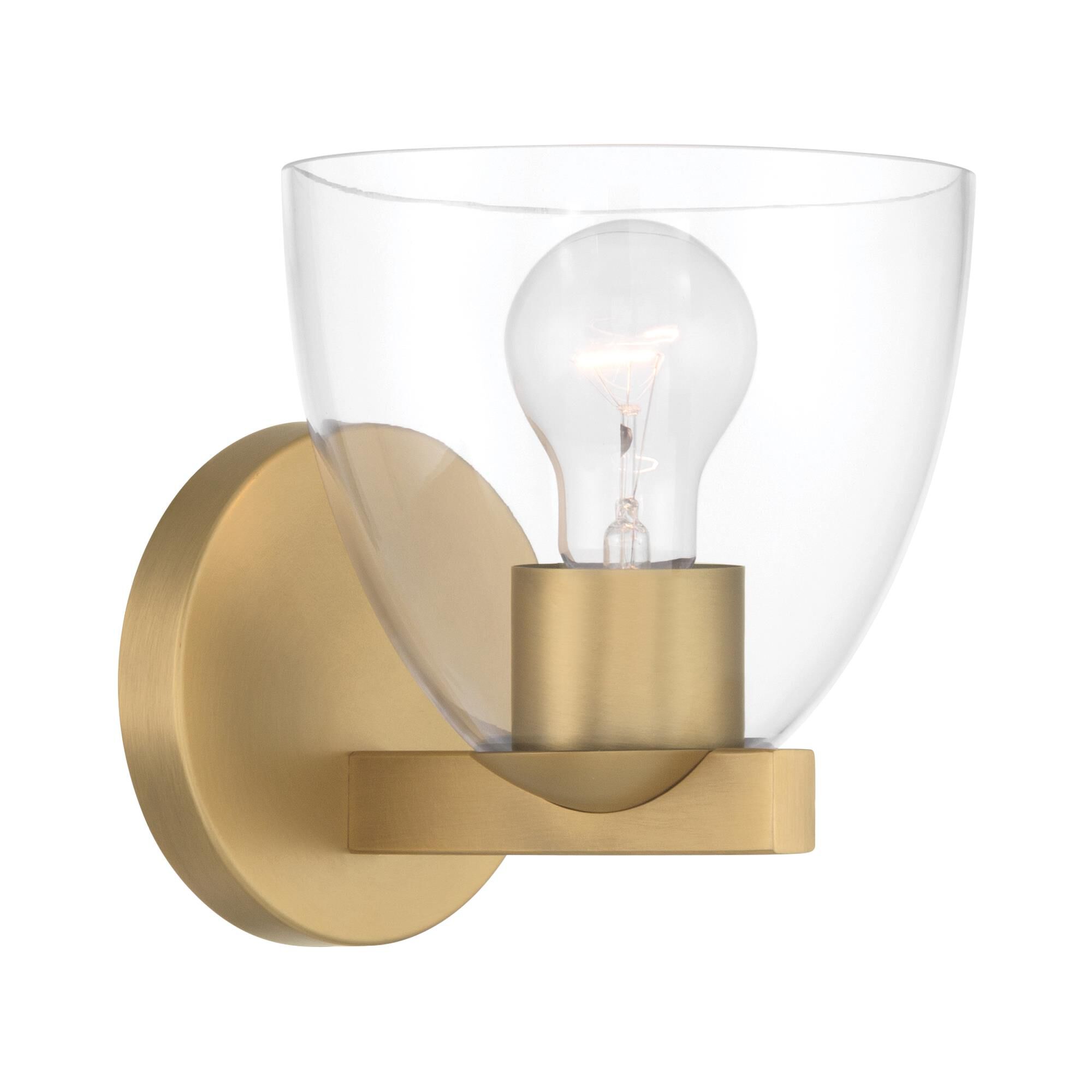 Shown in Legacy Brass finish and Clear glass