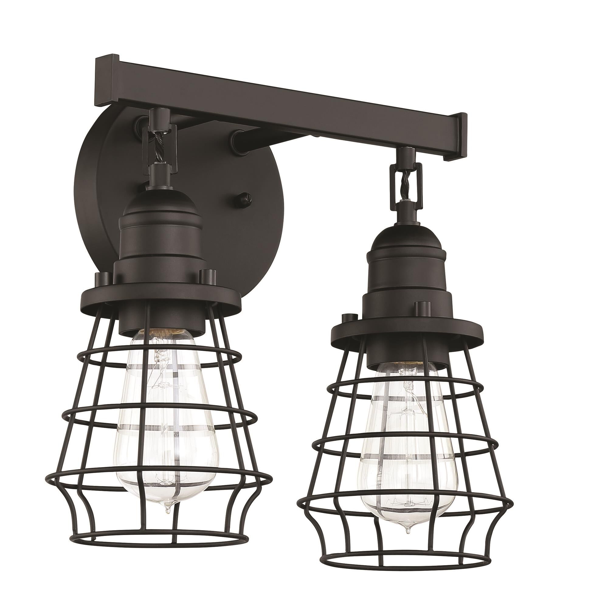 Shown in Flat Black finish and Flat Black glass and Steel shade