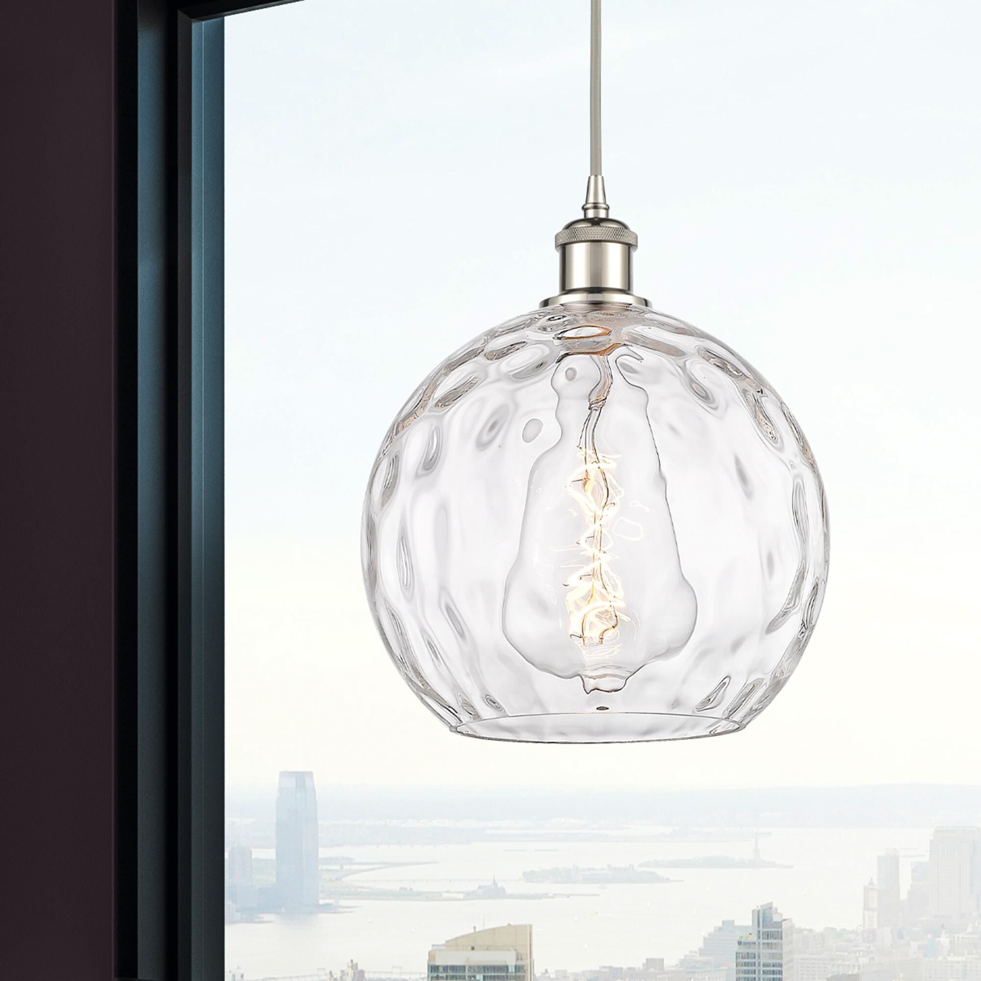 Shown in Polished Nickel finish and Clear glass